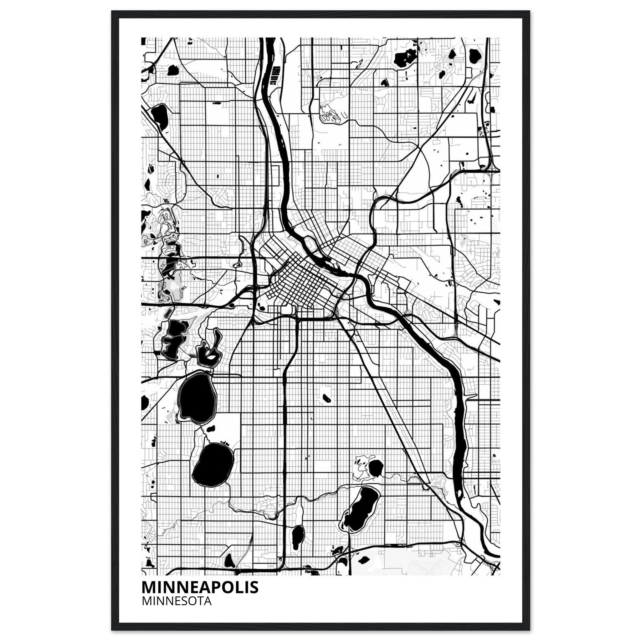 minneapolis map poster print