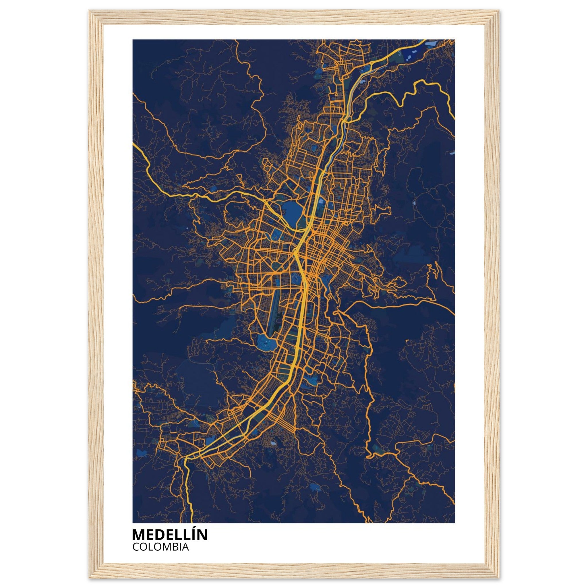 Medellín Colombia City Map Poster | Custom Map Art Print - Ink And Atlas