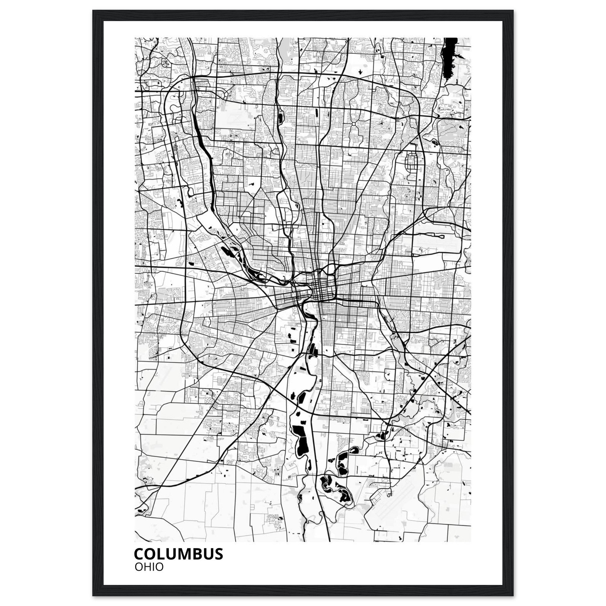 Columbus Ohio City Map Poster | Custom Map Art Print - Ink And Atlas