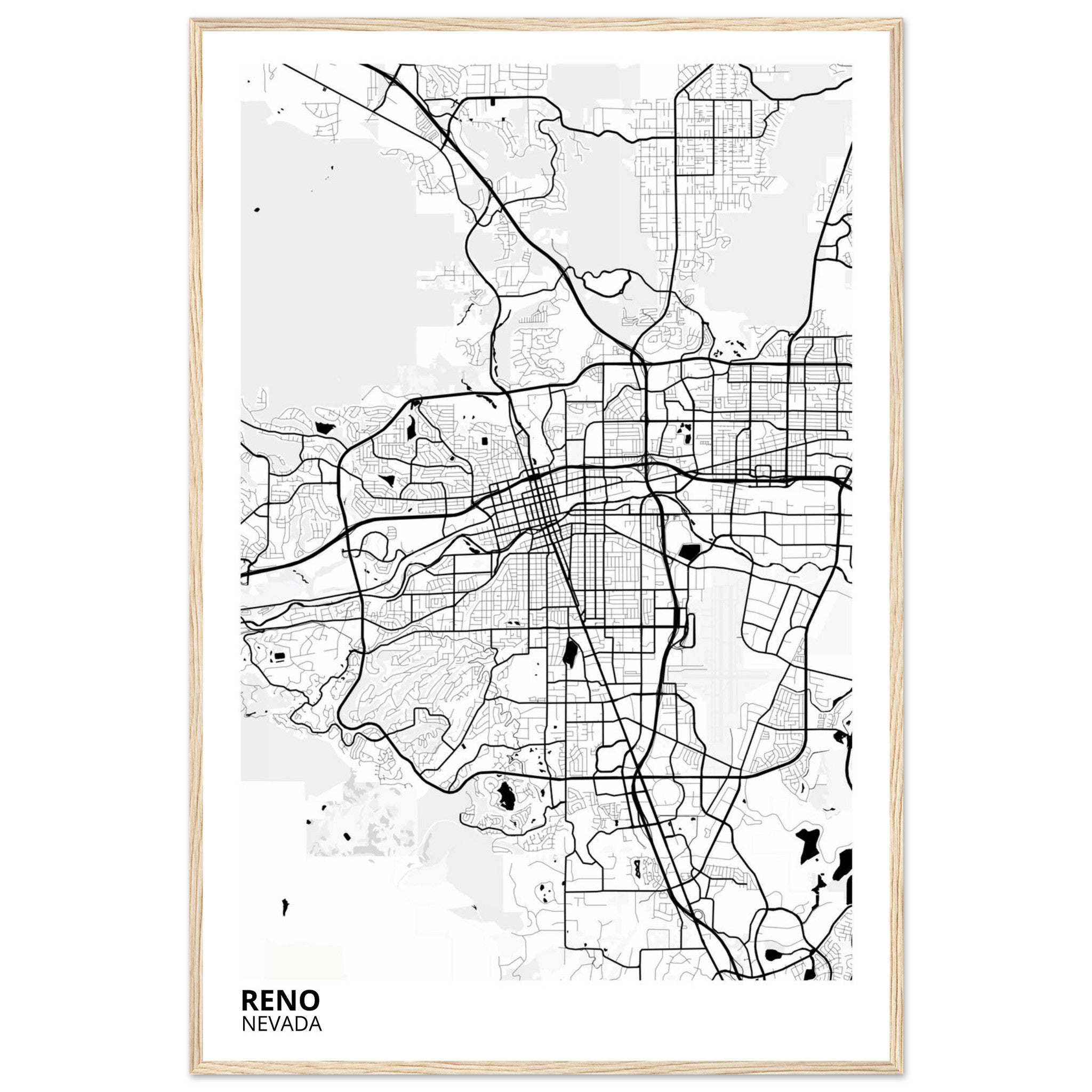 reno map poster print