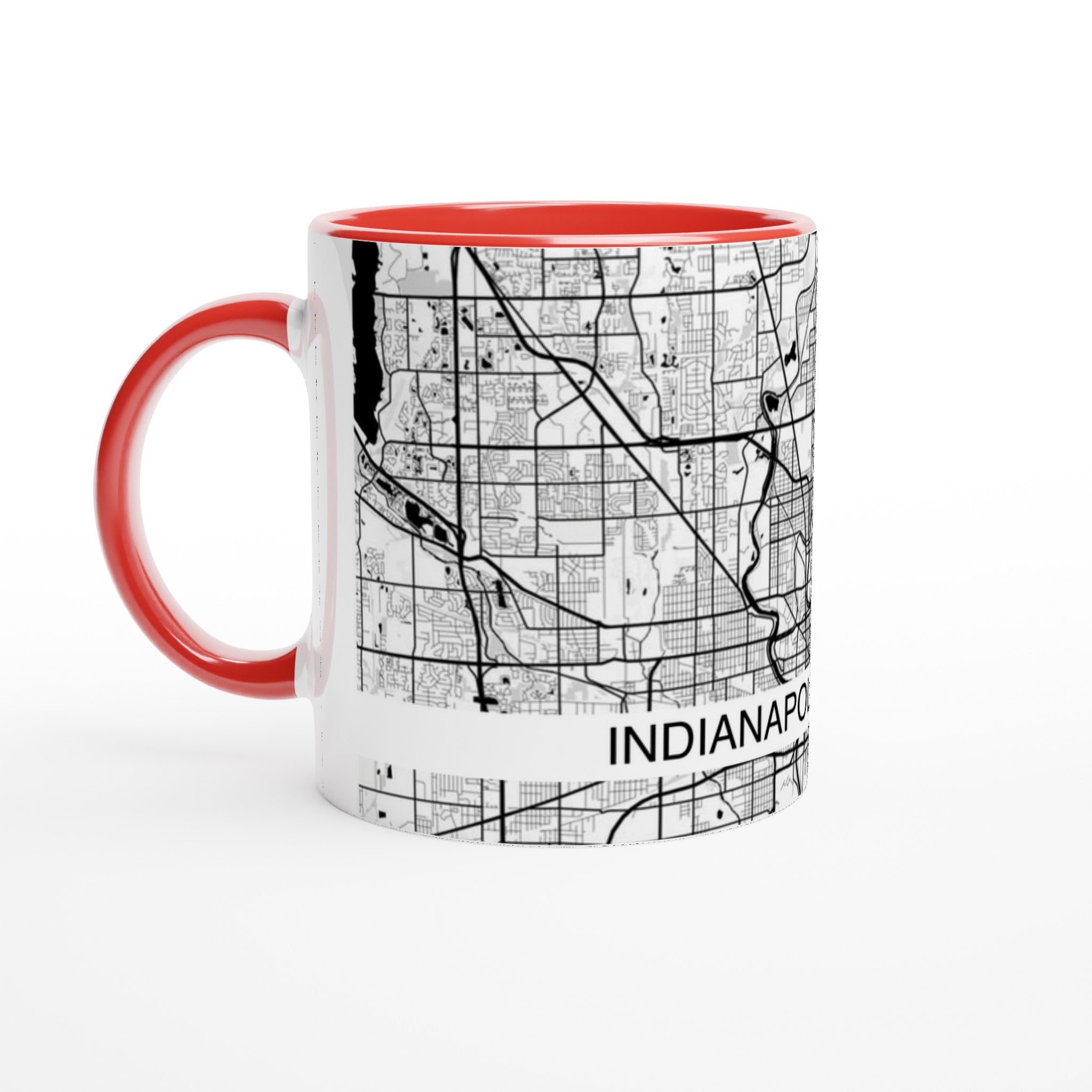 Indianapolis Indiana Modern City Map Mug (11oz) - Ink And Atlas
