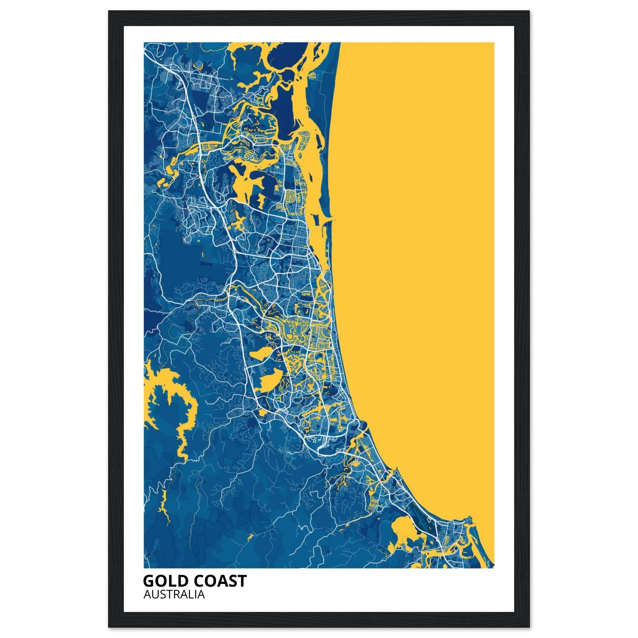 Gold Coast Australia City Map Poster | Custom Map Art Print - Ink And Atlas