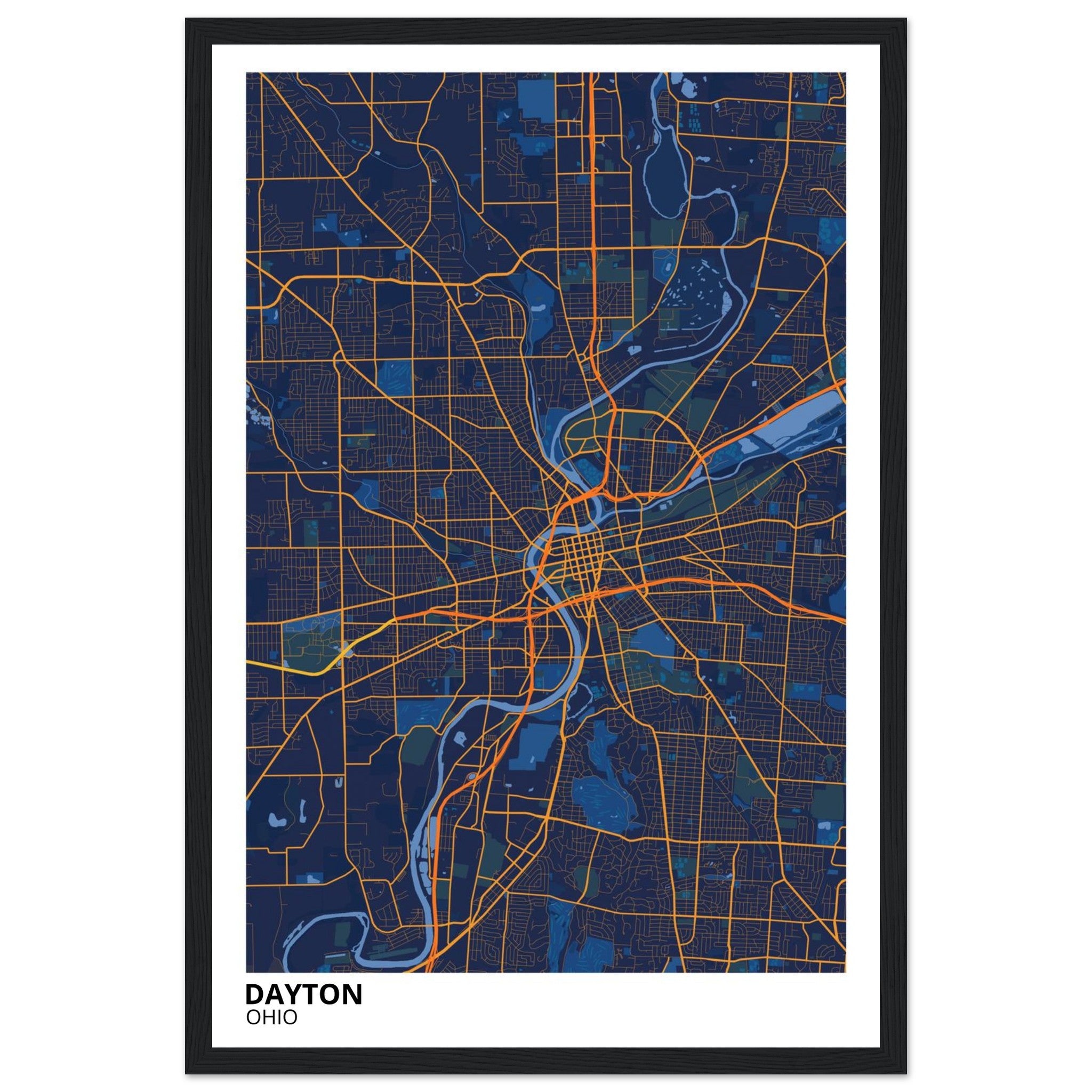 dayton map poster print