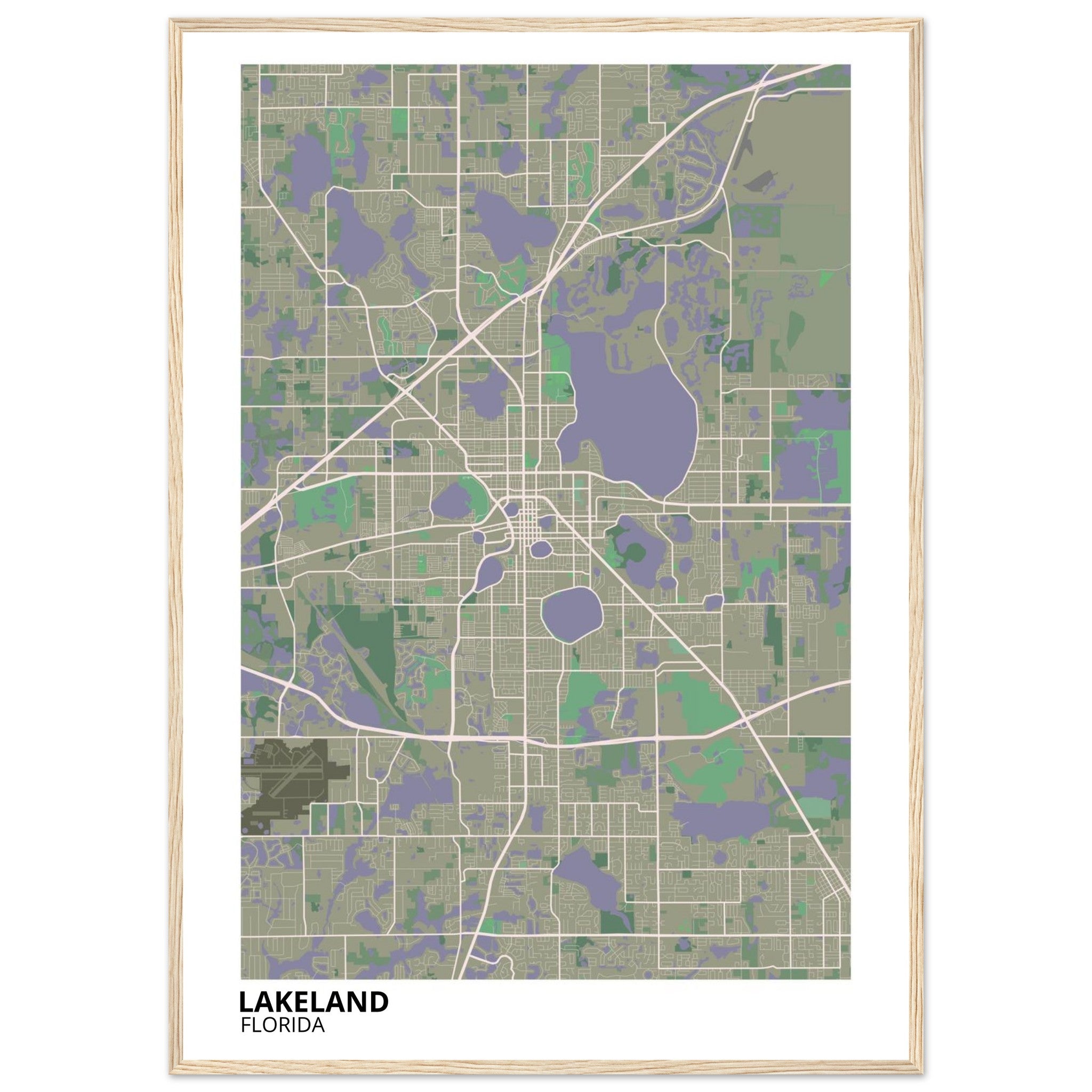 Lakeland Florida City Map Poster | Custom Map Art Print - Ink And Atlas
