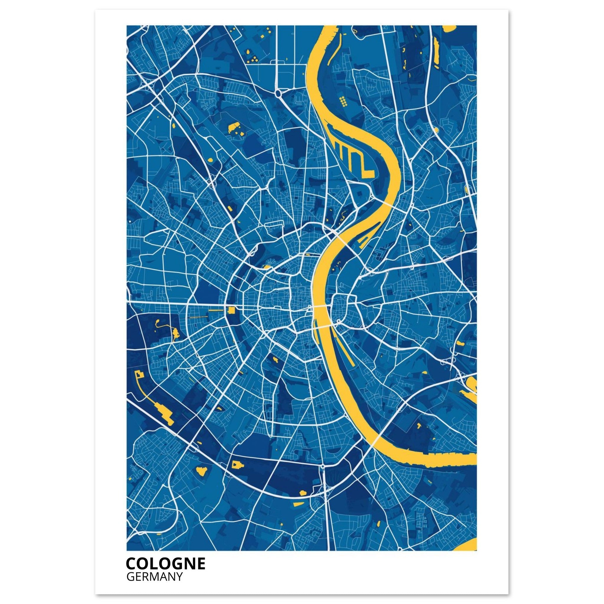 Cologne Germany City Map Poster | Custom Map Art Print - Ink And Atlas