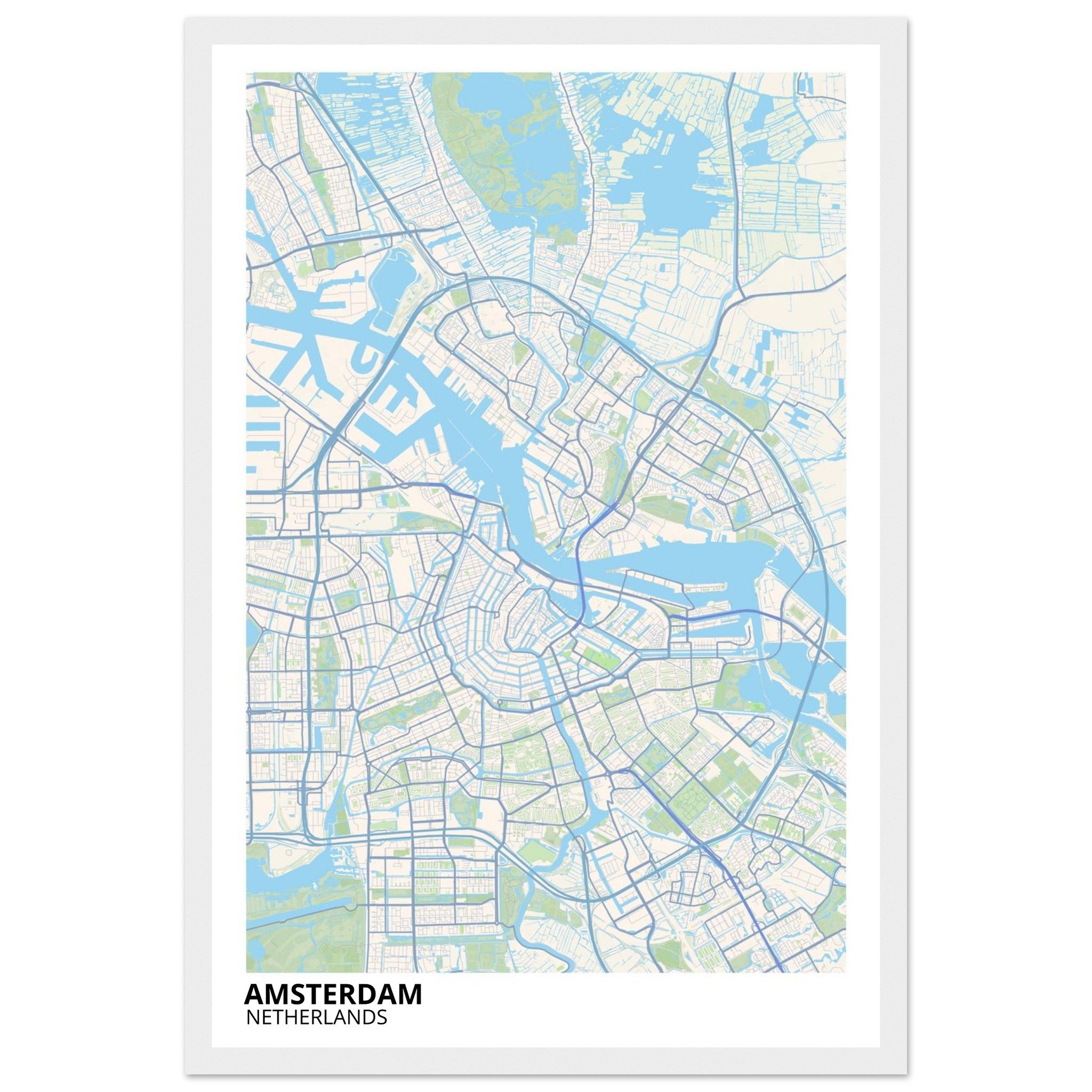 Amsterdam Netherlands City Map Poster | Custom Map Art Print - Ink And Atlas
