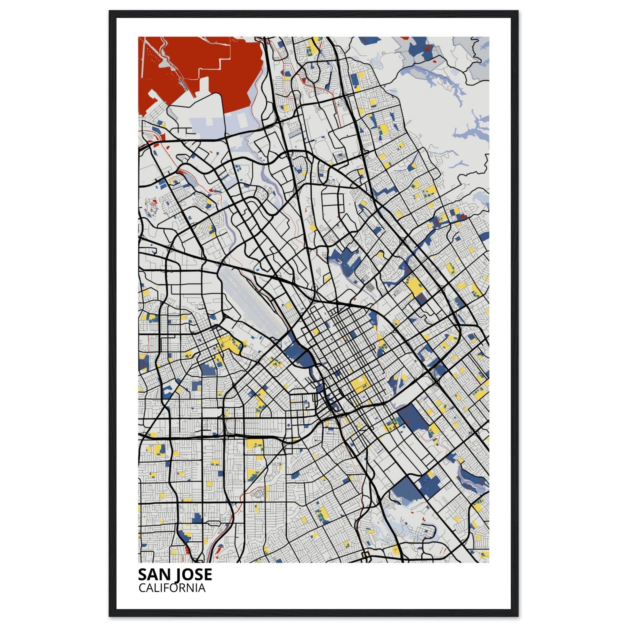 san jose map poster print