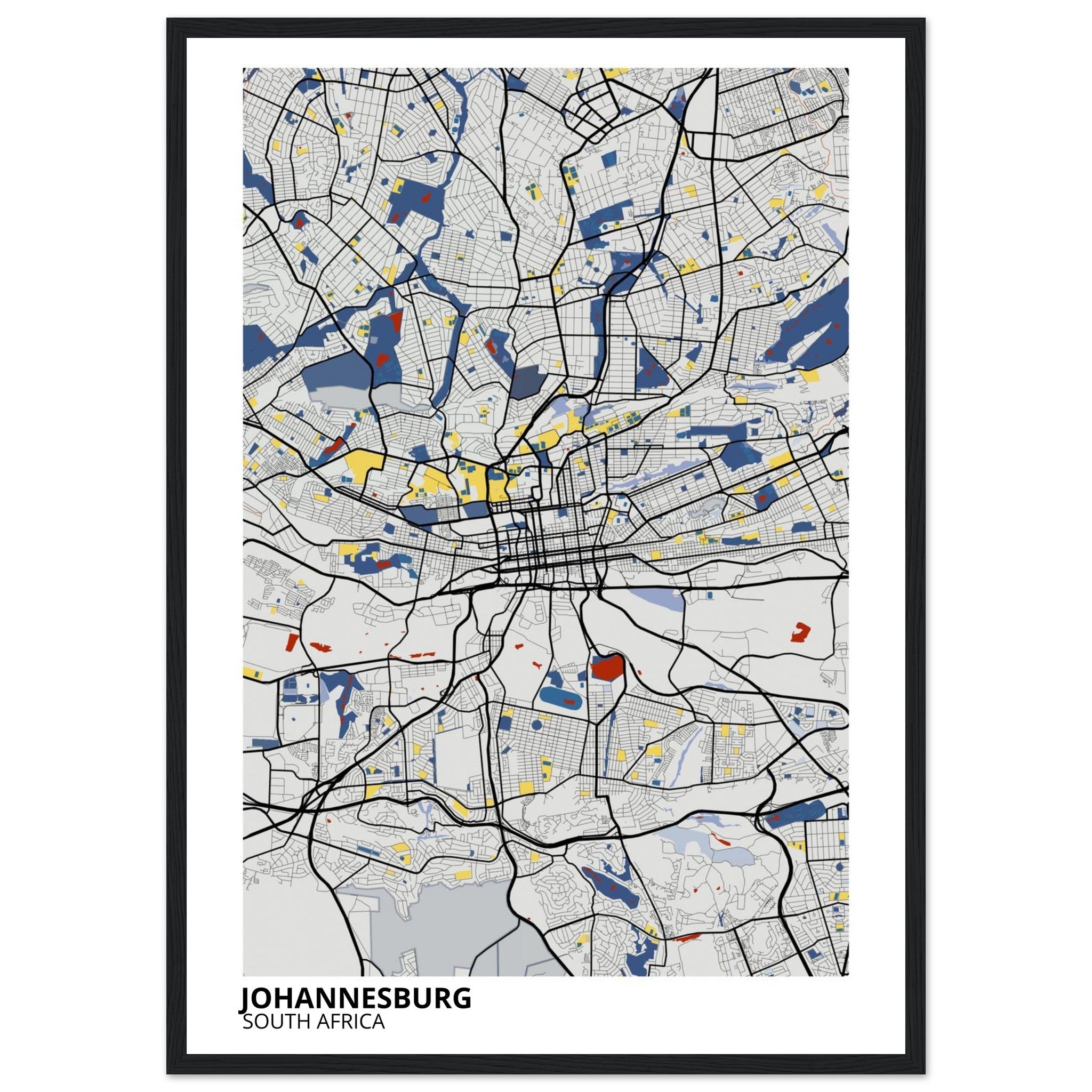 Johannesburg South Africa City Map Poster | Custom Map Art Print - Ink And Atlas