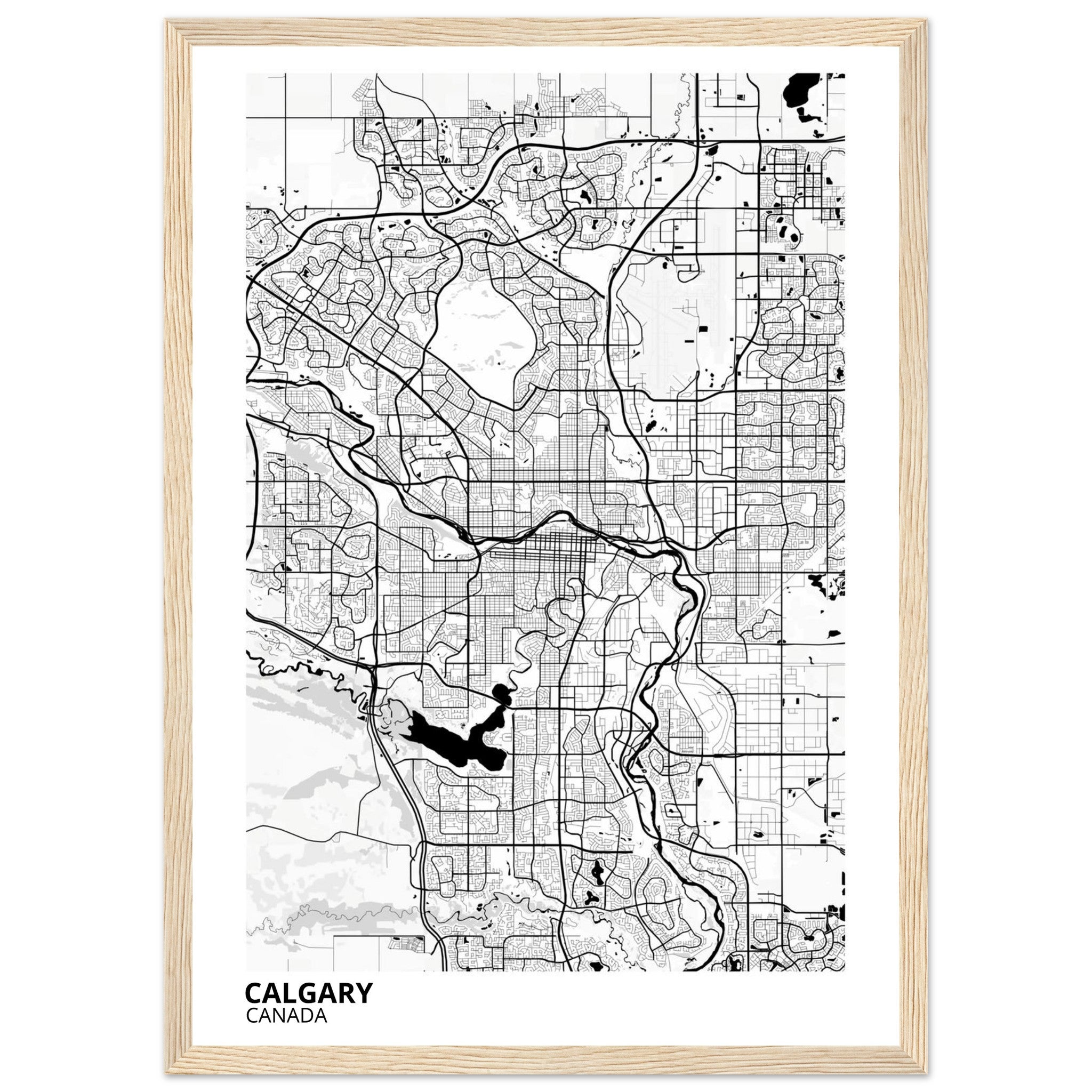 Calgary Canada City Map Poster | Custom Map Art Print - Ink And Atlas