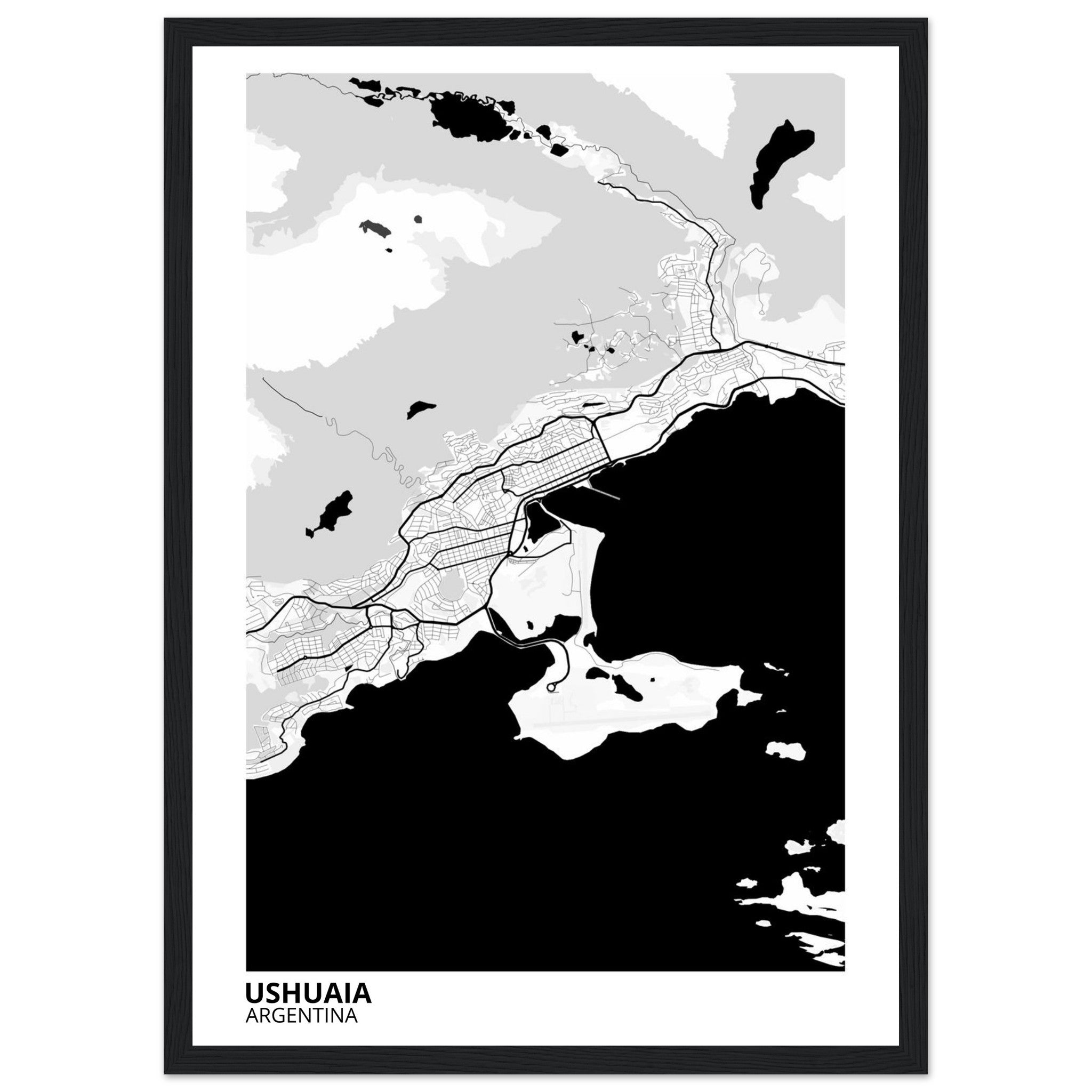 Ushuaia Argentina City Map Poster | Custom Map Art Print - Ink And Atlas