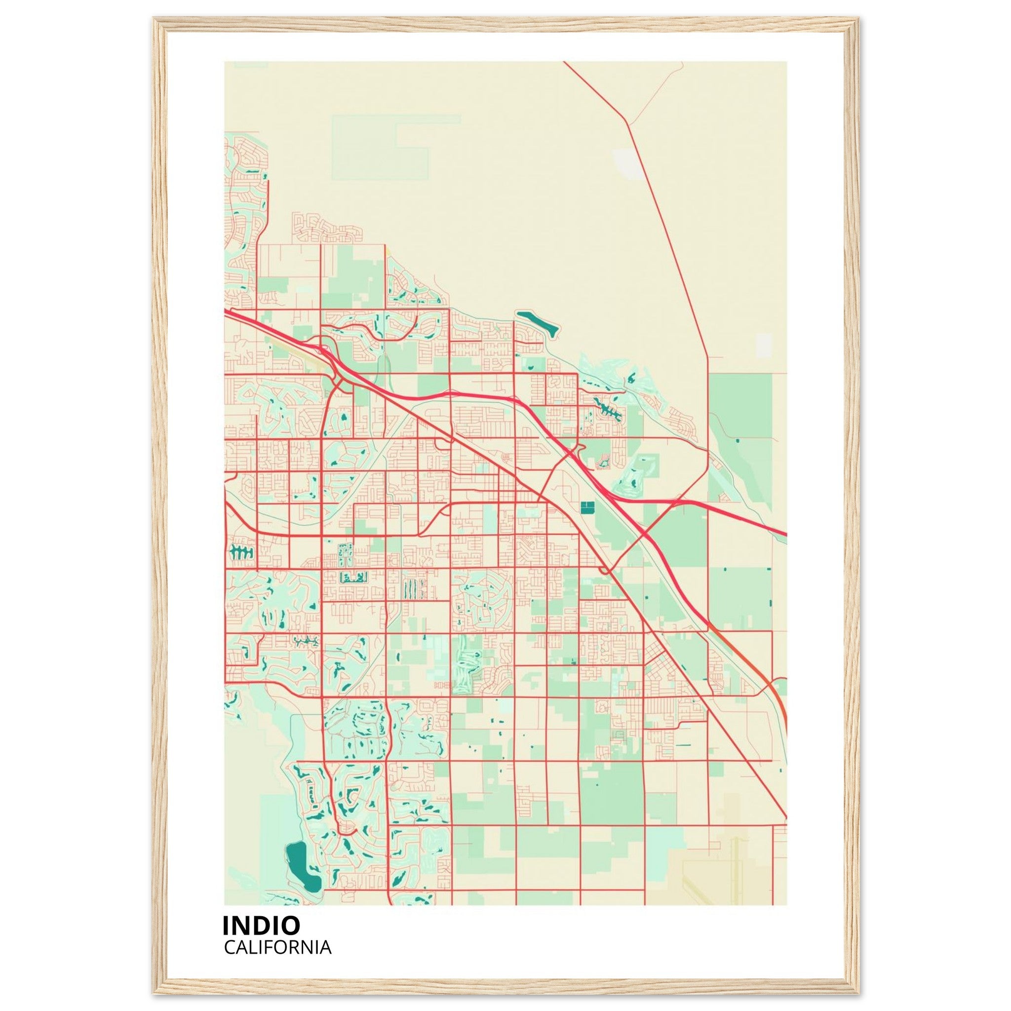 Indio California City Map Poster | Custom Map Art Print - Ink And Atlas