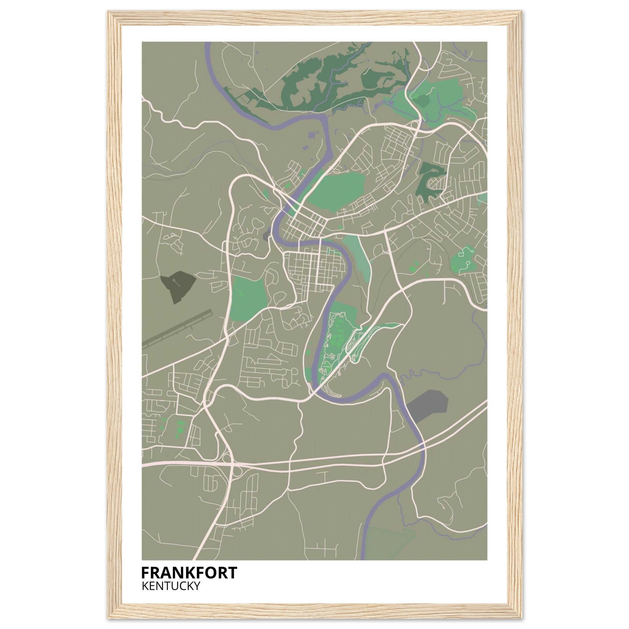 frankfort map poster print
