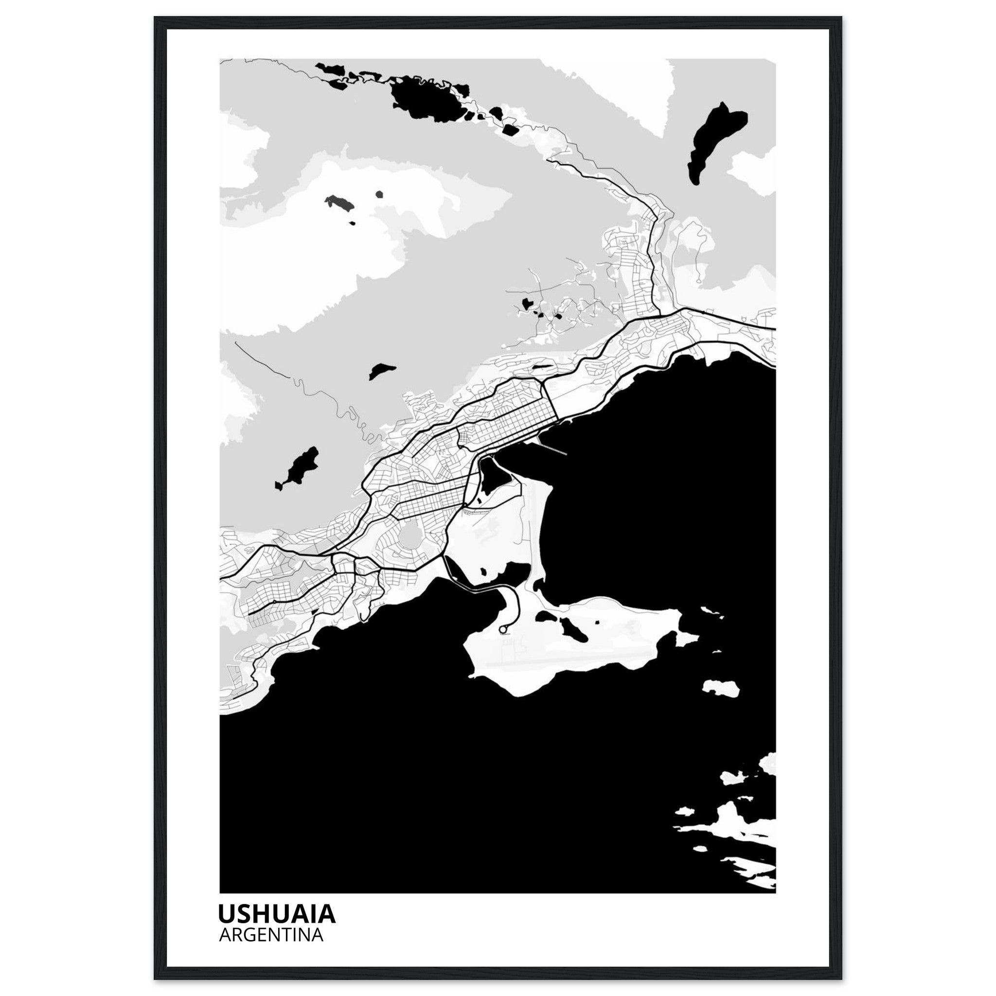 Ushuaia Argentina City Map Poster | Custom Map Art Print - Ink And Atlas
