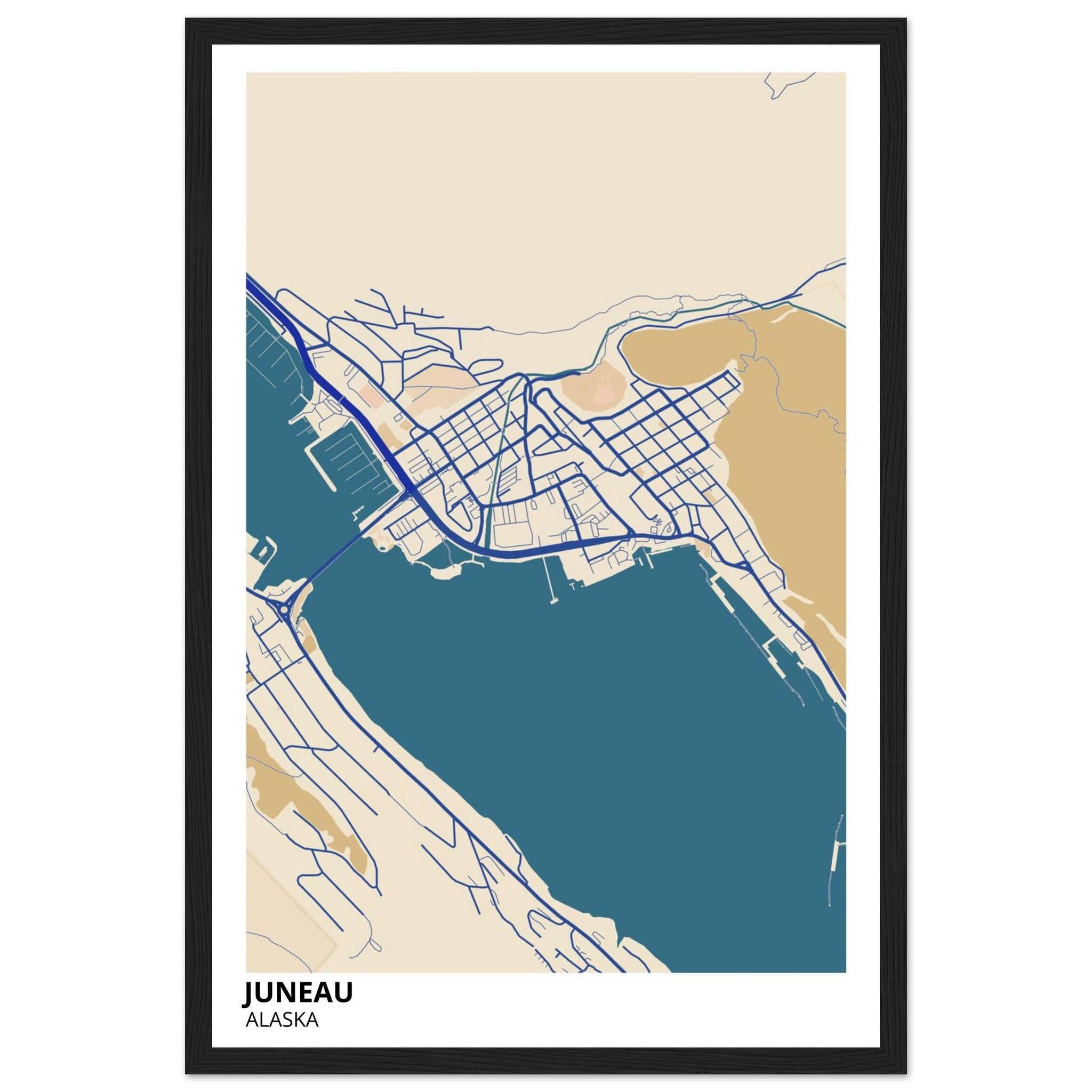 juneau map poster print