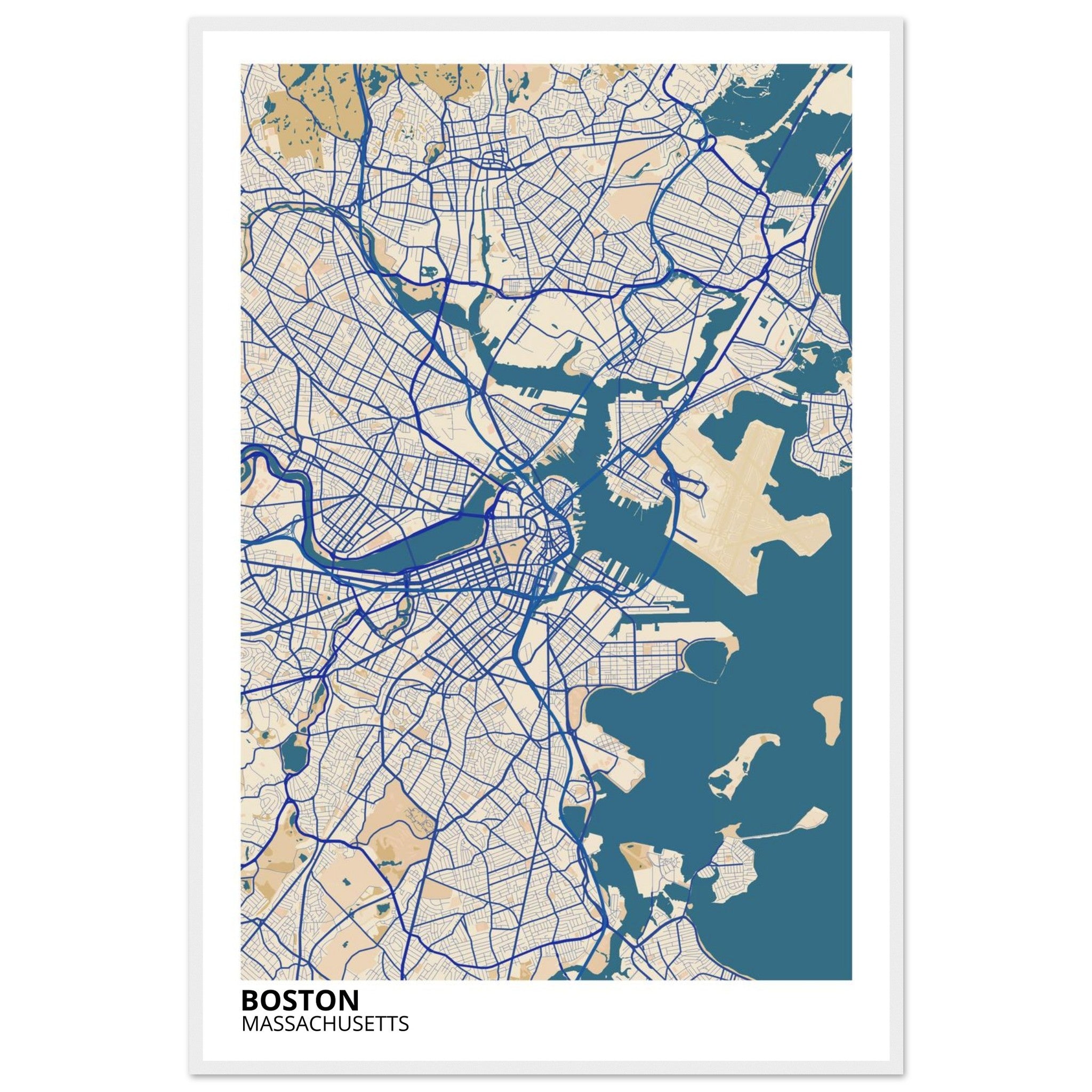 boston map poster print