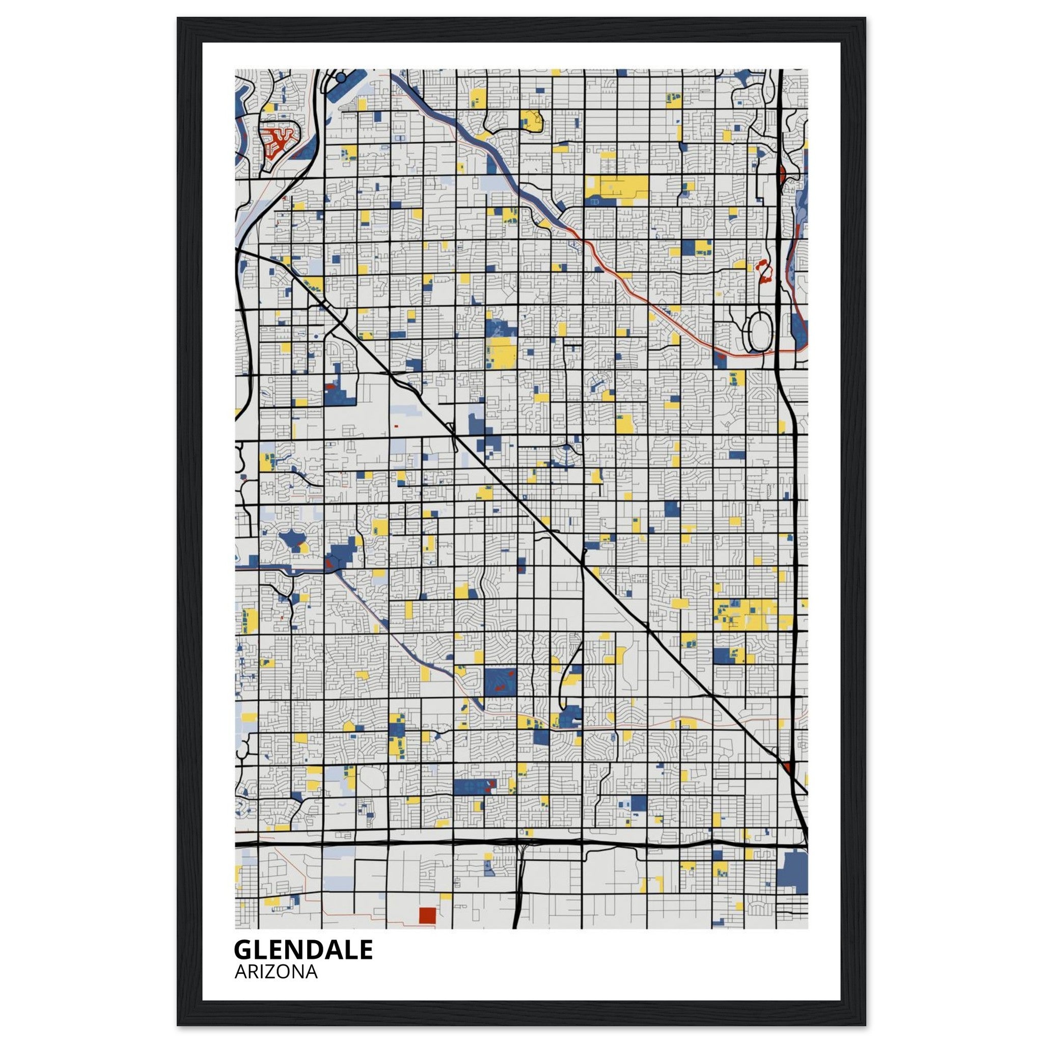 Glendale Arizona City Map Poster | Custom Map Art Print - Ink And Atlas