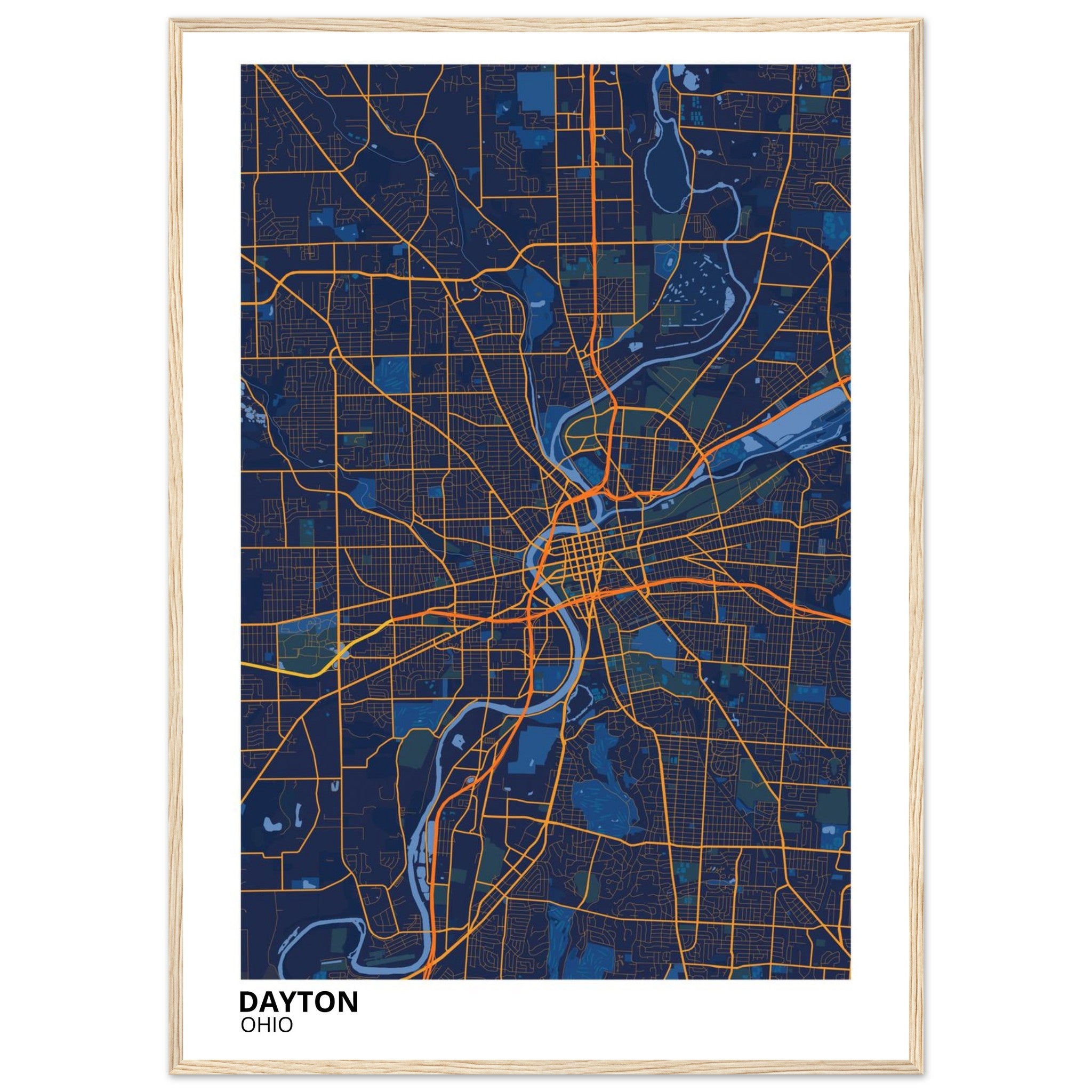 dayton map poster print