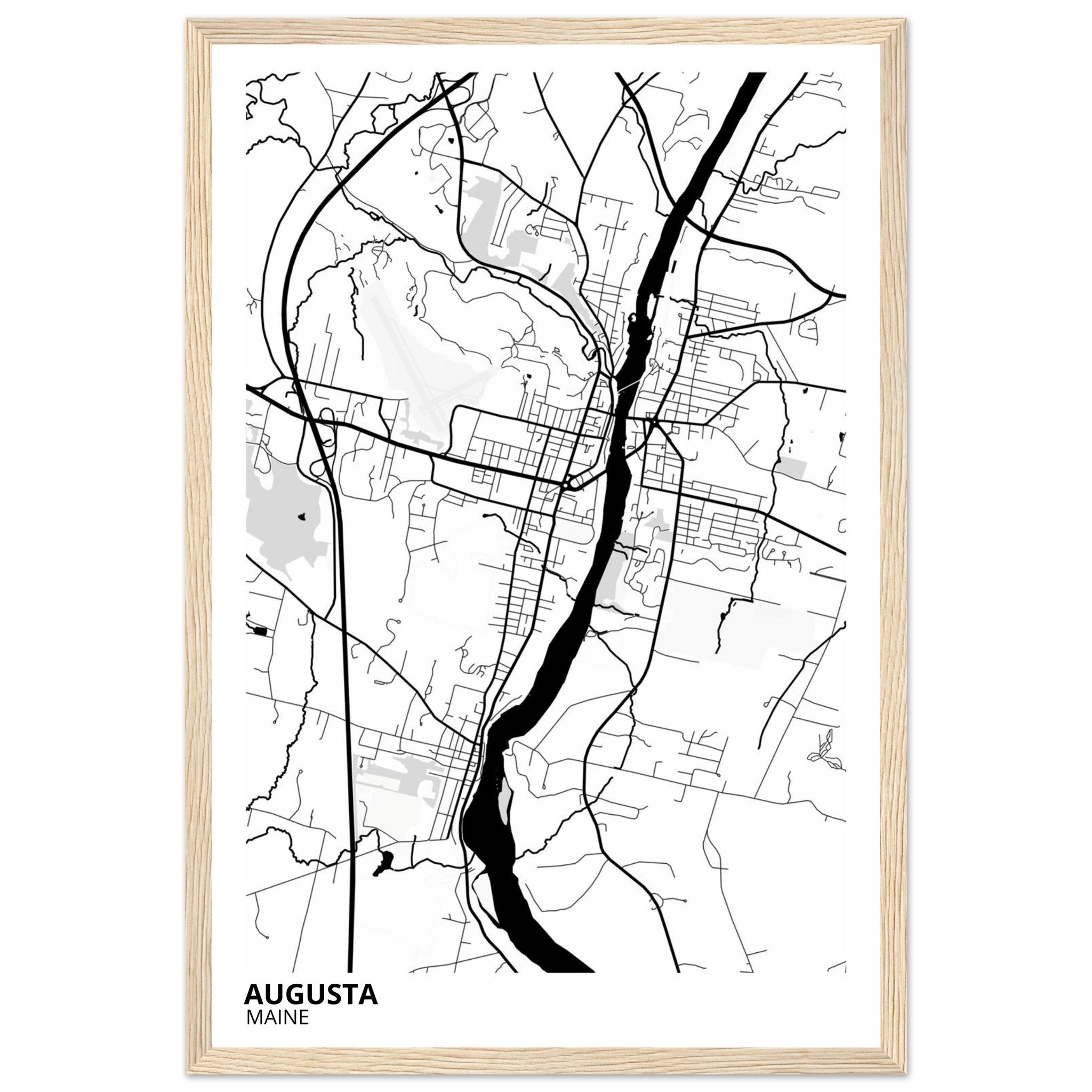 augusta map poster print