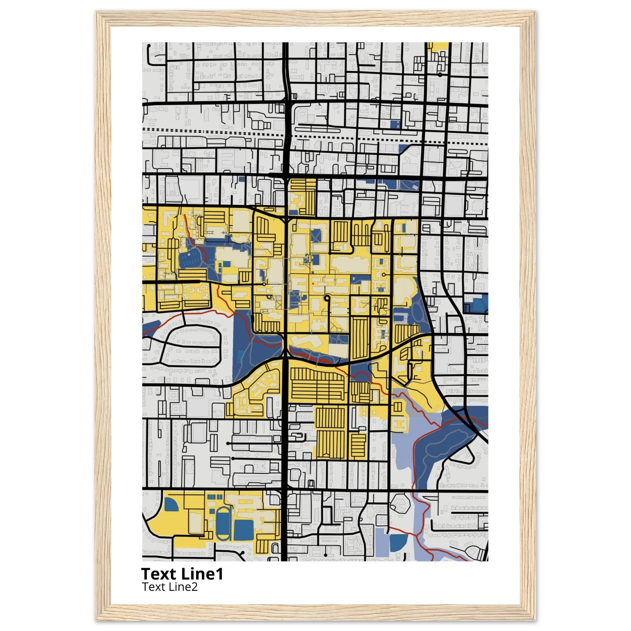 The University of Texas Arlington Campus Map Poster | Graduation Gift - Ink And Atlas