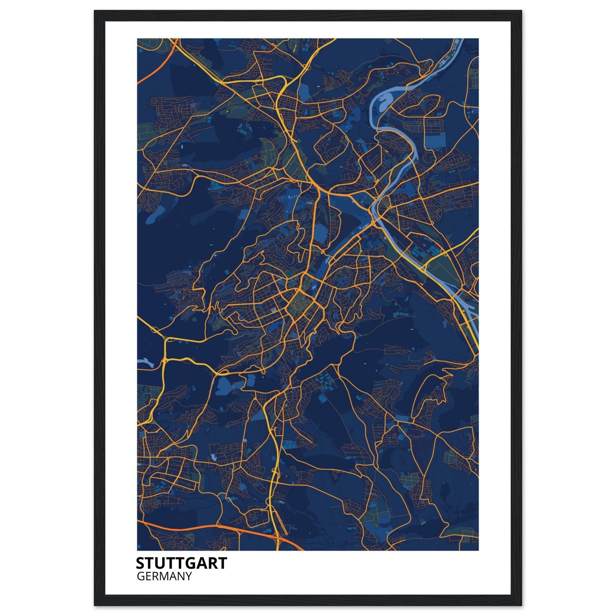 Stuttgart Germany City Map Poster | Custom Map Art Print - Ink And Atlas