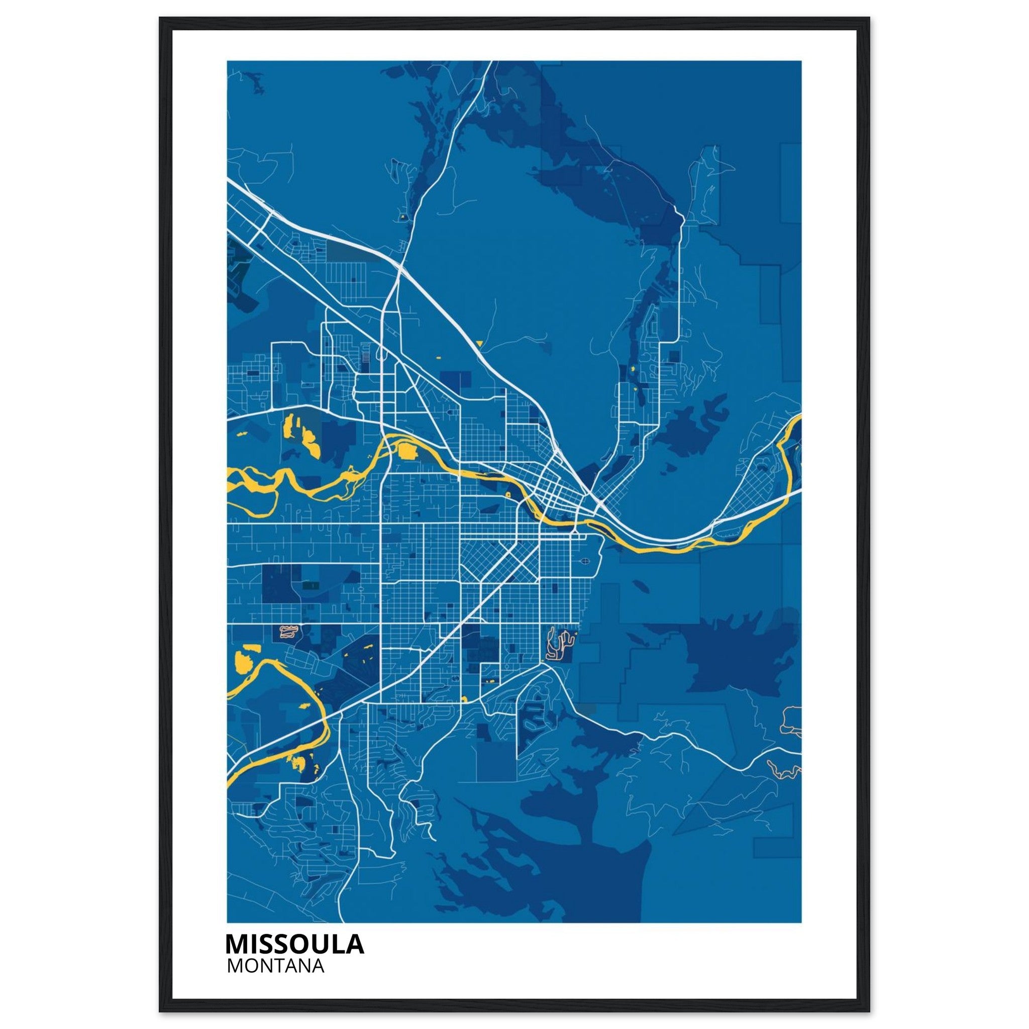 Missoula Montana City Map Poster | Custom Map Art Print - Ink And Atlas