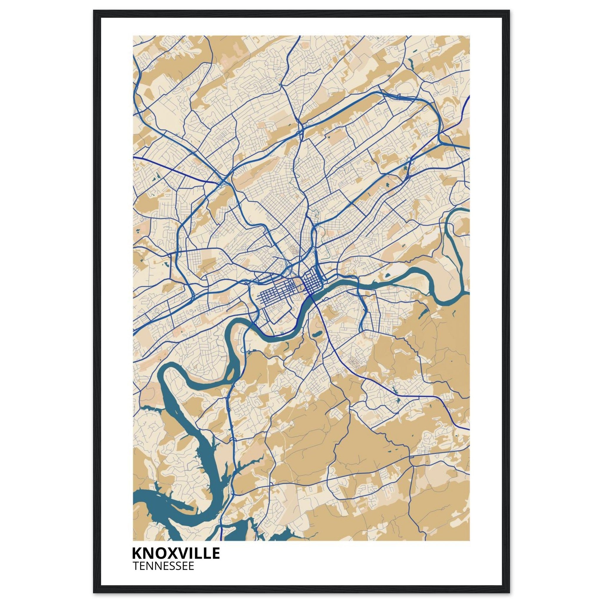 knoxville map poster print