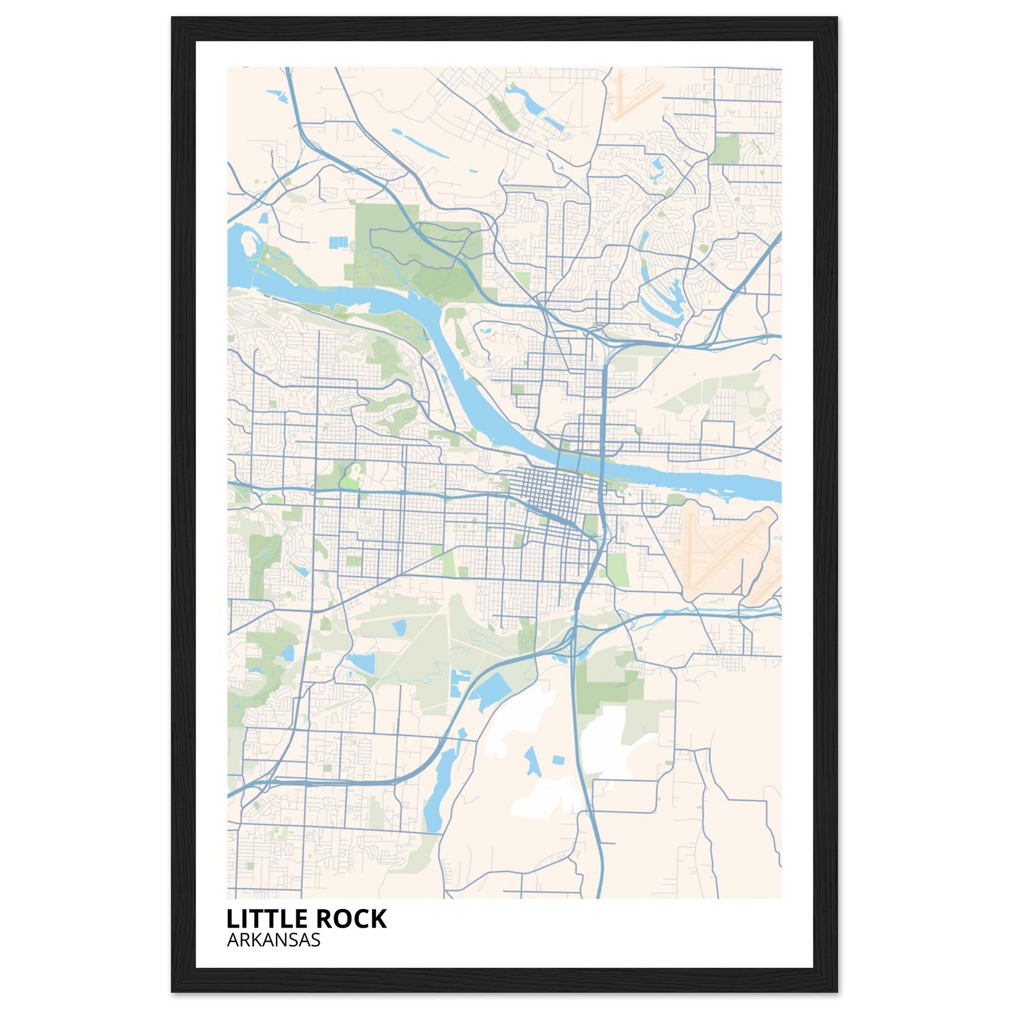 little rock map poster print