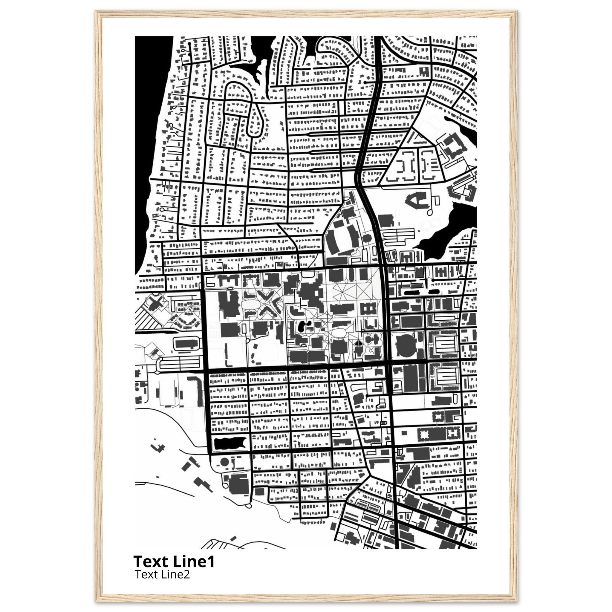 old dominion university virginia modern campus map print
