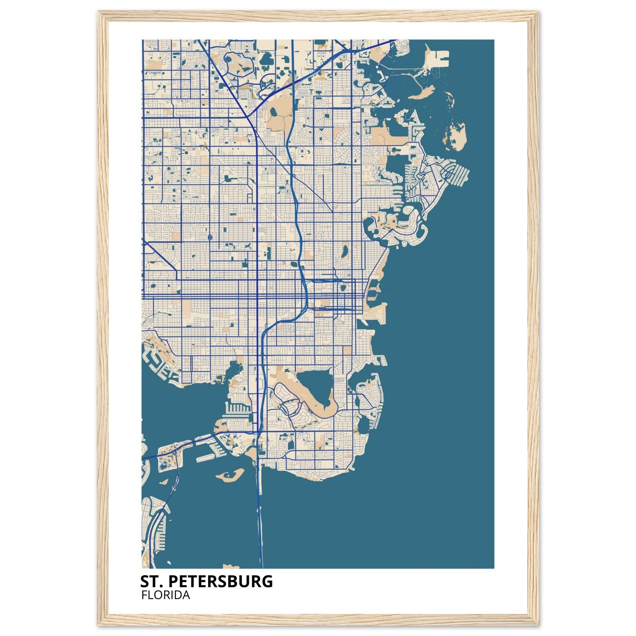 St. Petersburg Florida City Map Poster | Custom Map Art Print - Ink And Atlas