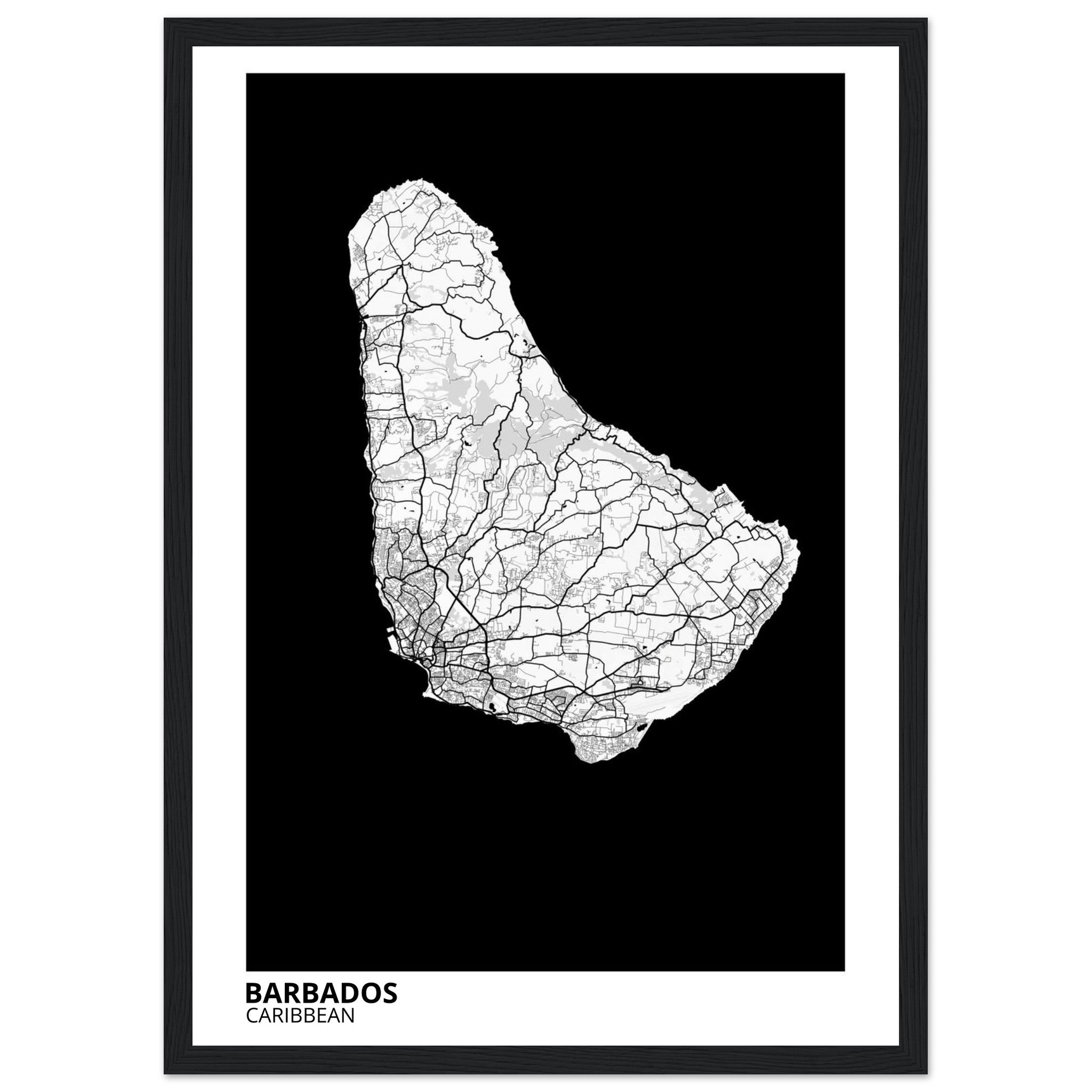 Barbados Caribbean City Map Poster | Custom Map Art Print - Ink And Atlas