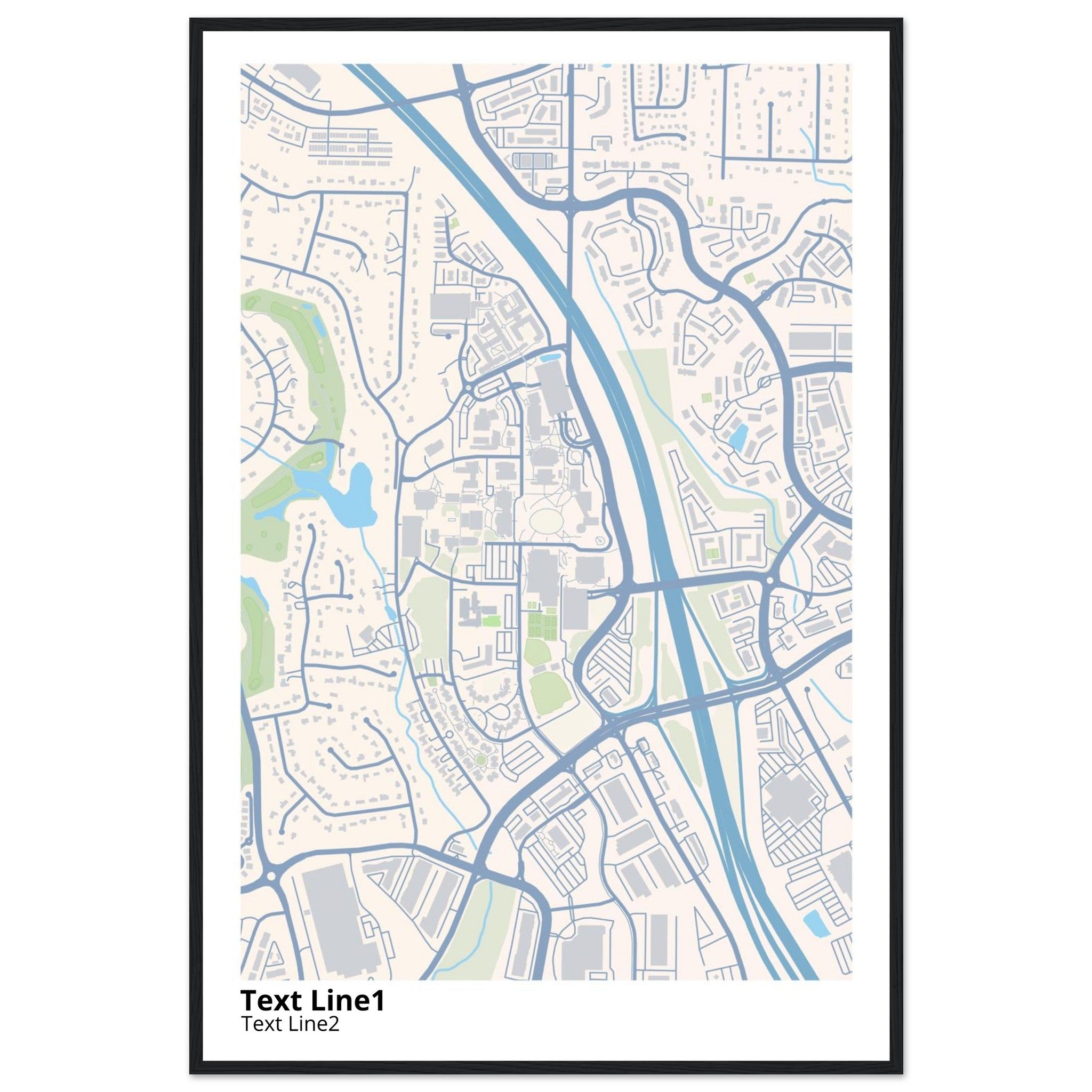 kennesaw state university georgia modern campus map print