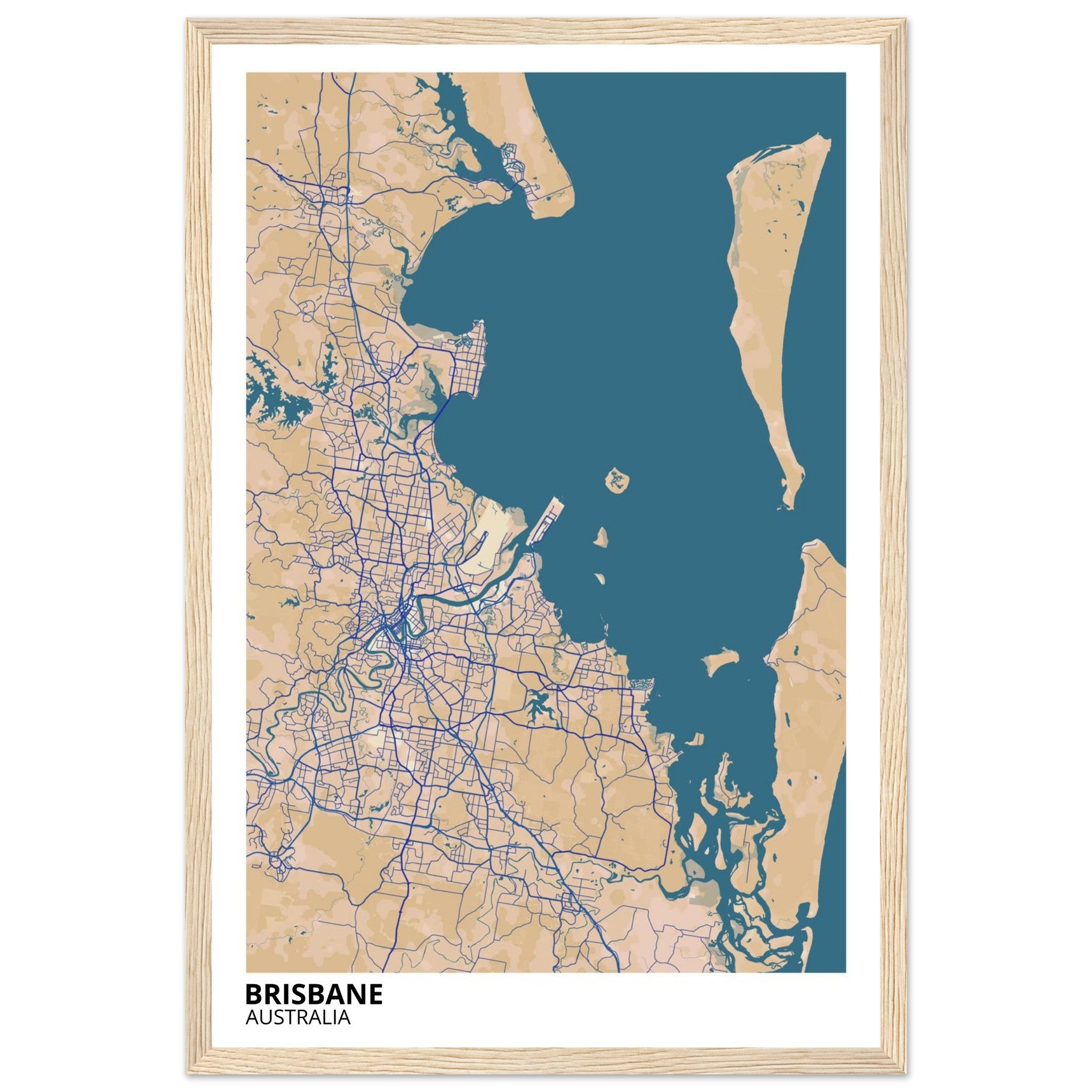 Brisbane Australia City Map Poster | Custom Map Art Print - Ink And Atlas