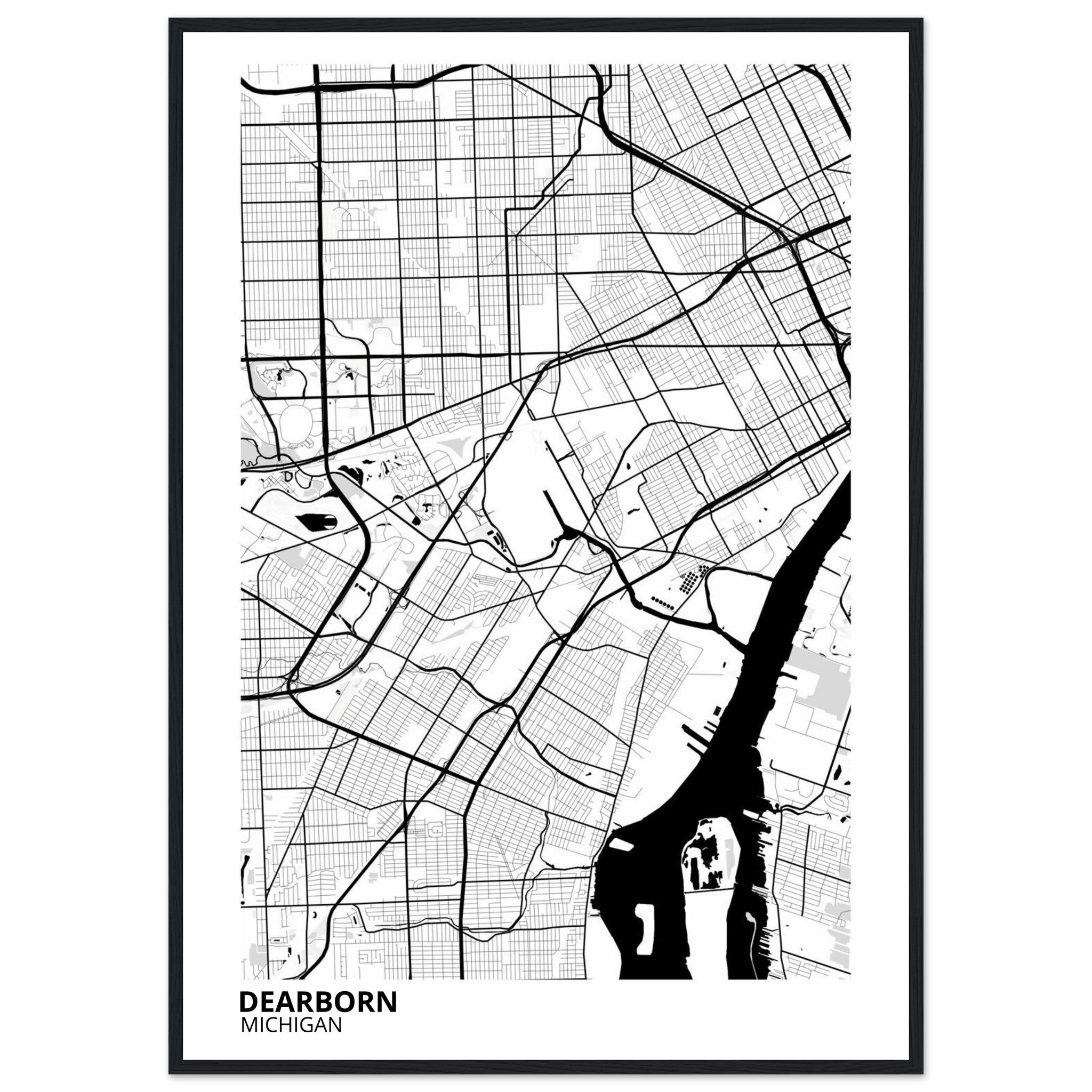 Dearborn Michigan City Map Poster | Custom Map Art Print - Ink And Atlas