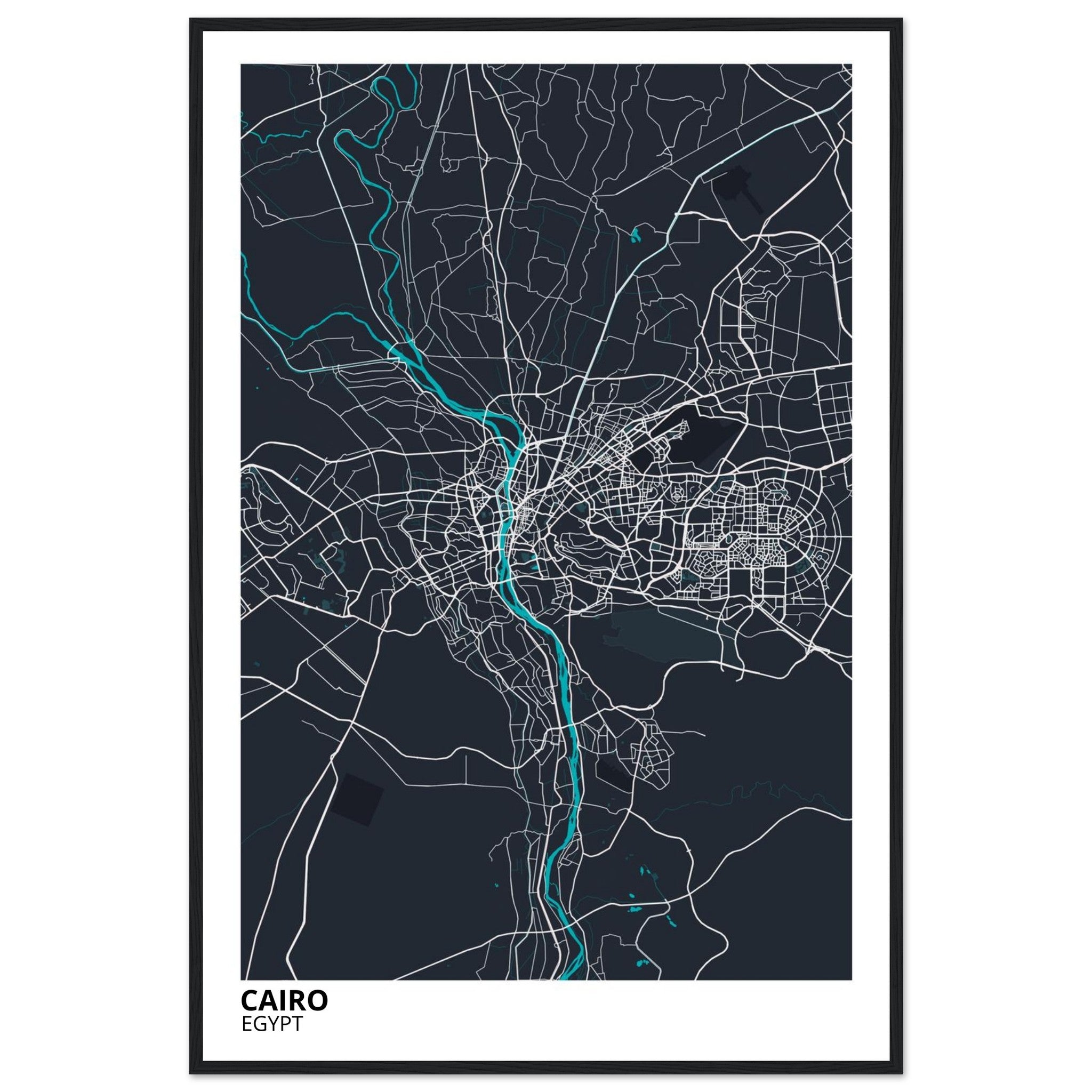 cairo egypt map poster print