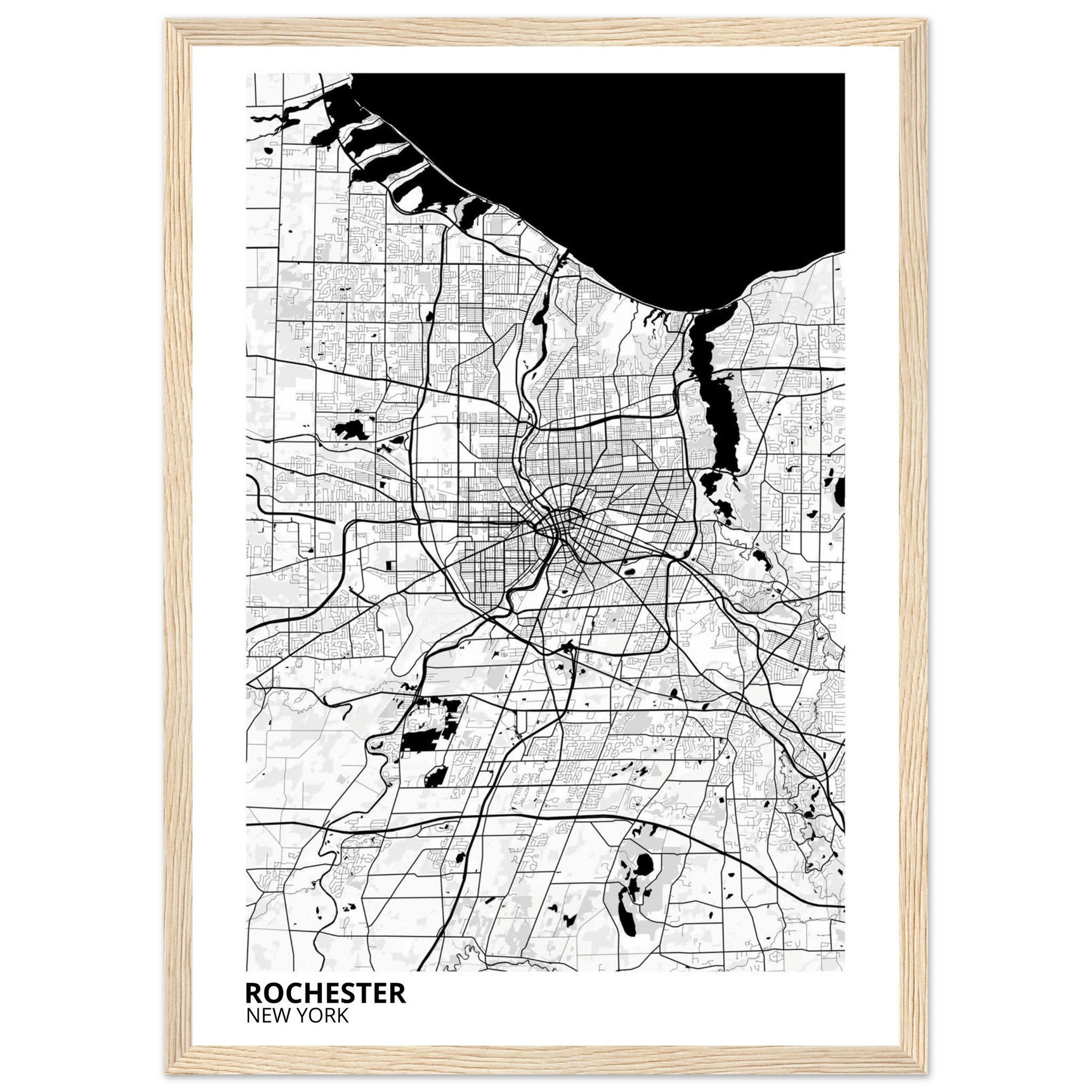 rochester map poster print