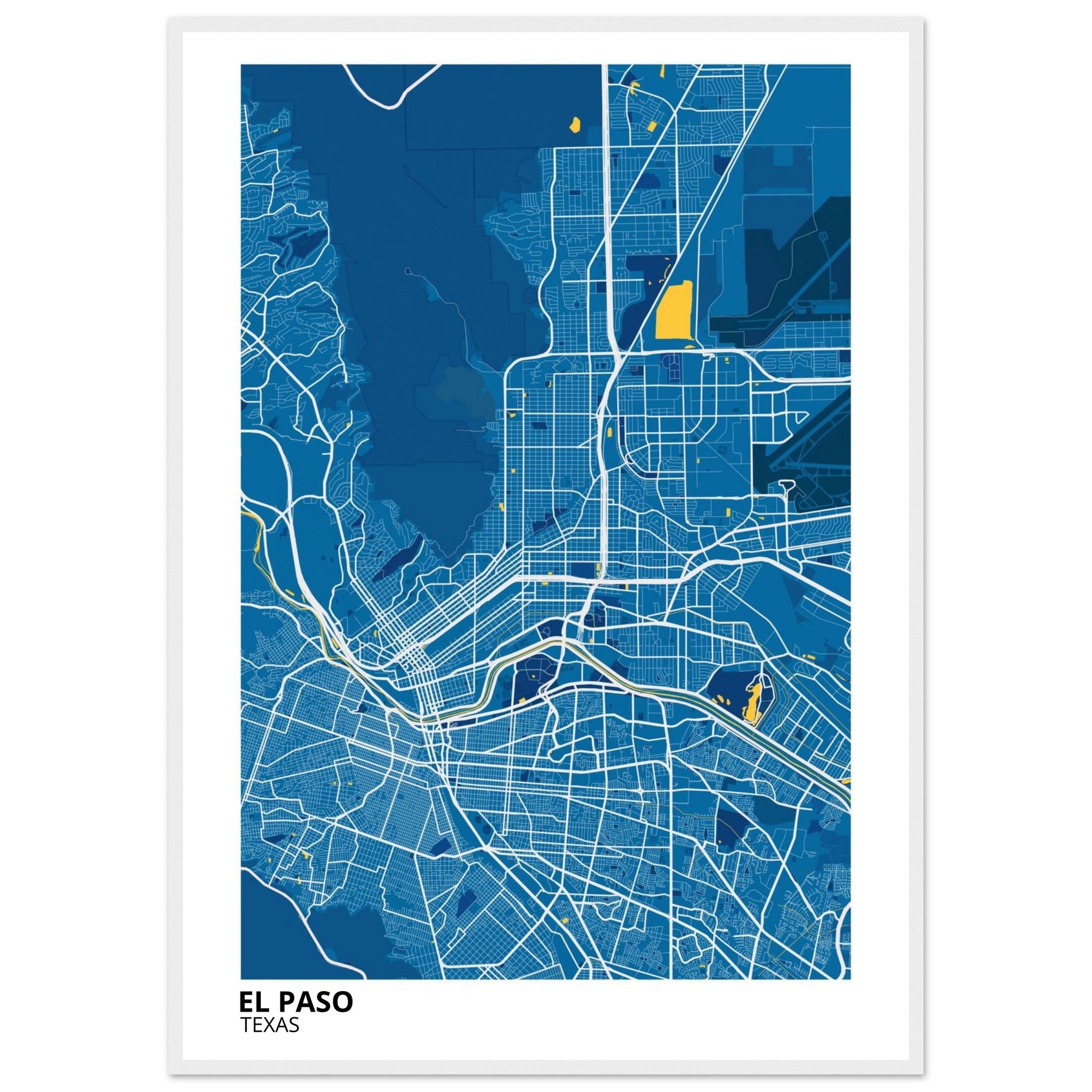 El Paso Texas City Map Poster | Custom Map Art Print - Ink And Atlas