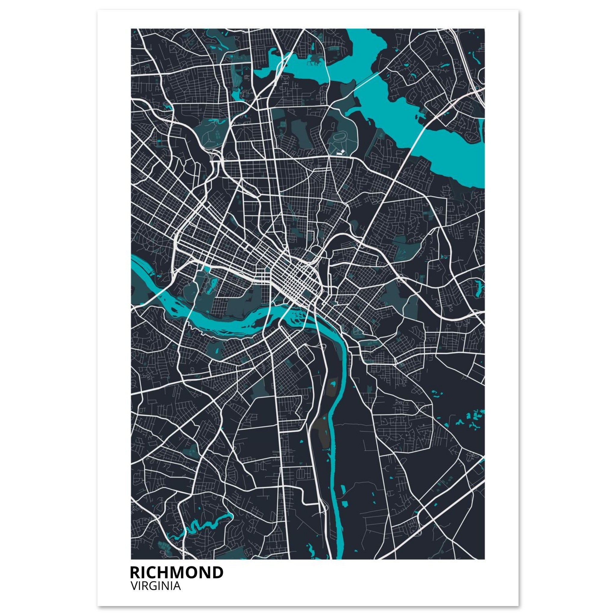 richmond map poster print