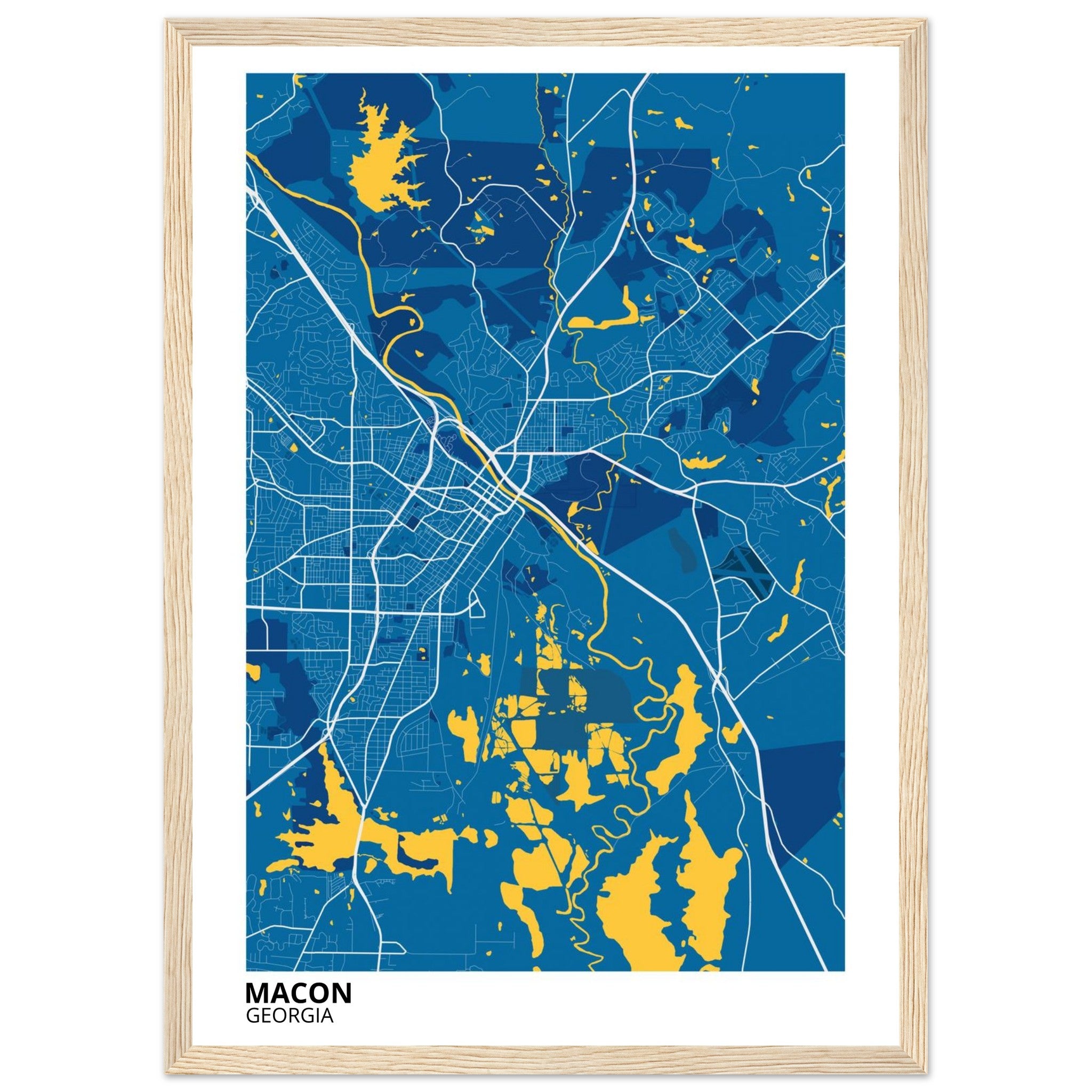 Macon Georgia City Map Poster | Custom Map Art Print - Ink And Atlas