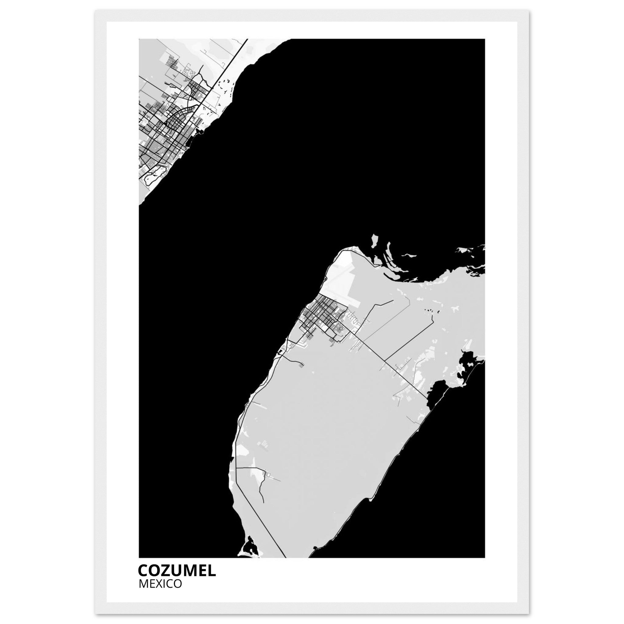Cozumel Mexico City Map Poster | Custom Map Art Print - Ink And Atlas