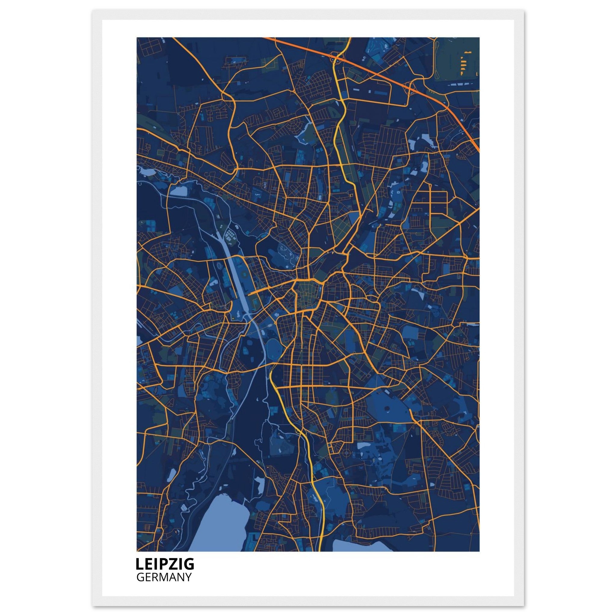 Leipzig Germany City Map Poster | Custom Map Art Print - Ink And Atlas