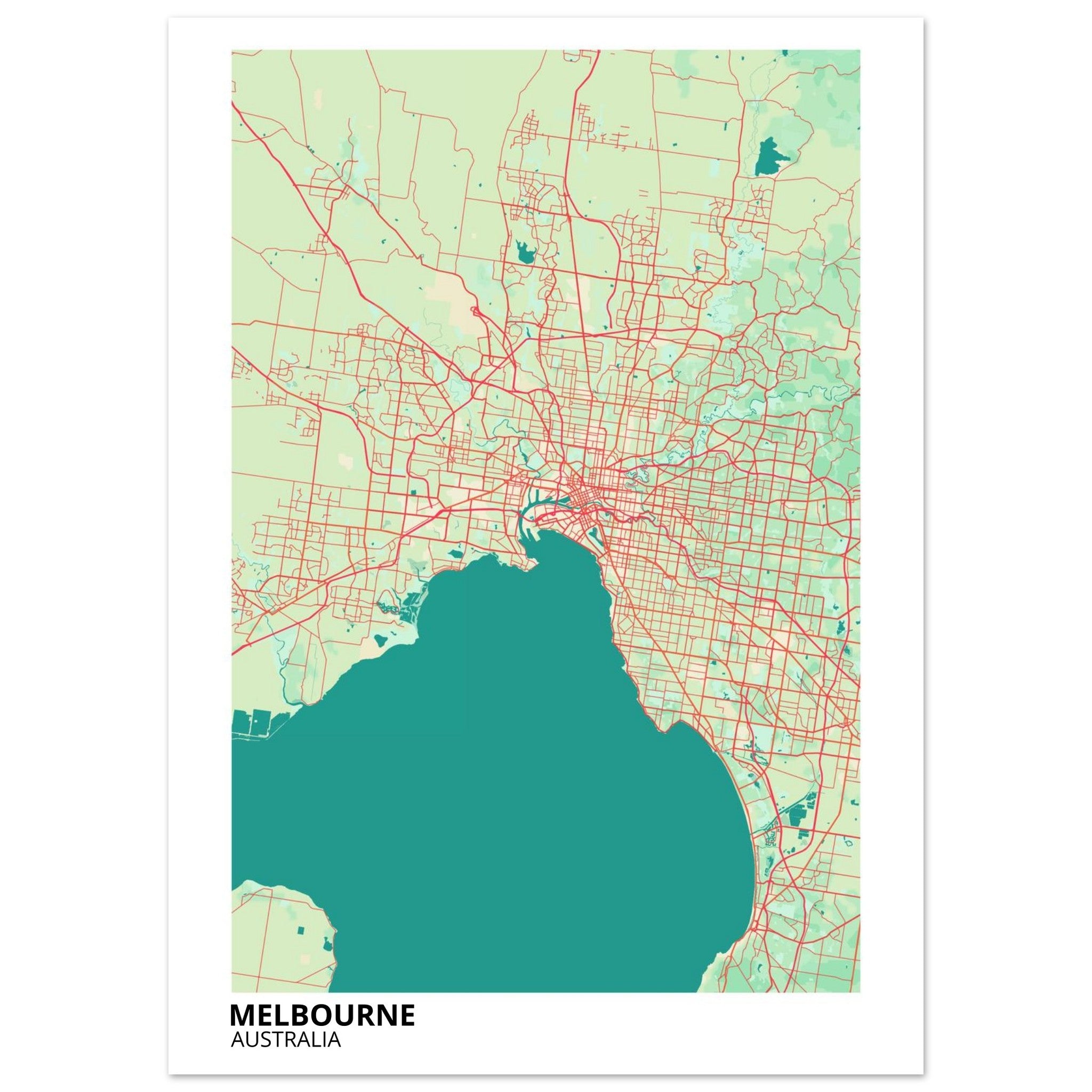Melbourne Australia City Map Poster | Custom Map Art Print - Ink And Atlas
