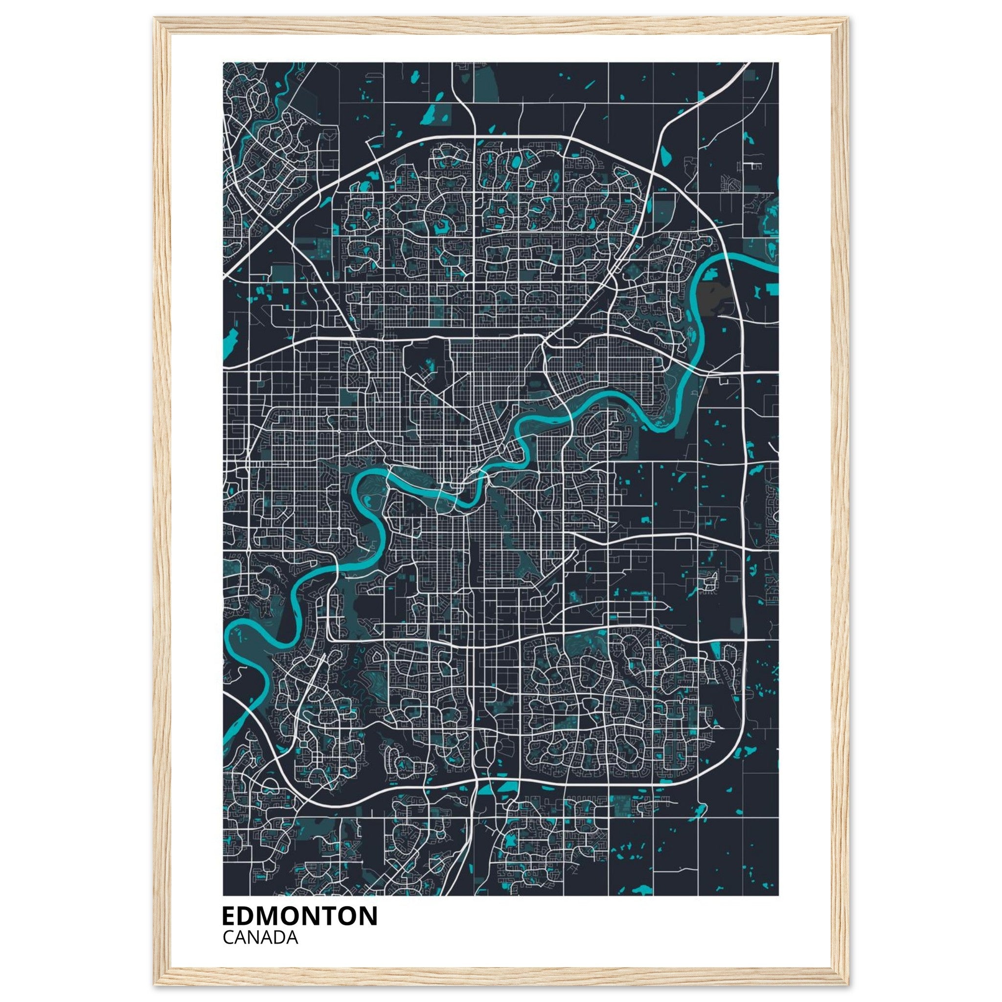 Edmonton Canada City Map Poster | Custom Map Art Print - Ink And Atlas