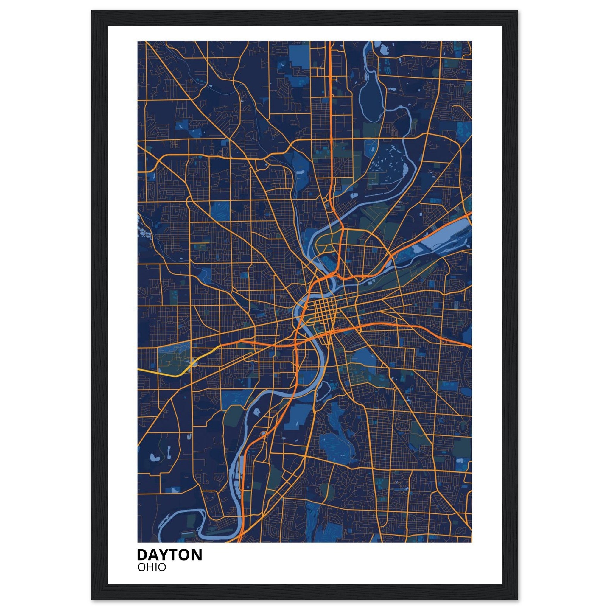 dayton map poster print