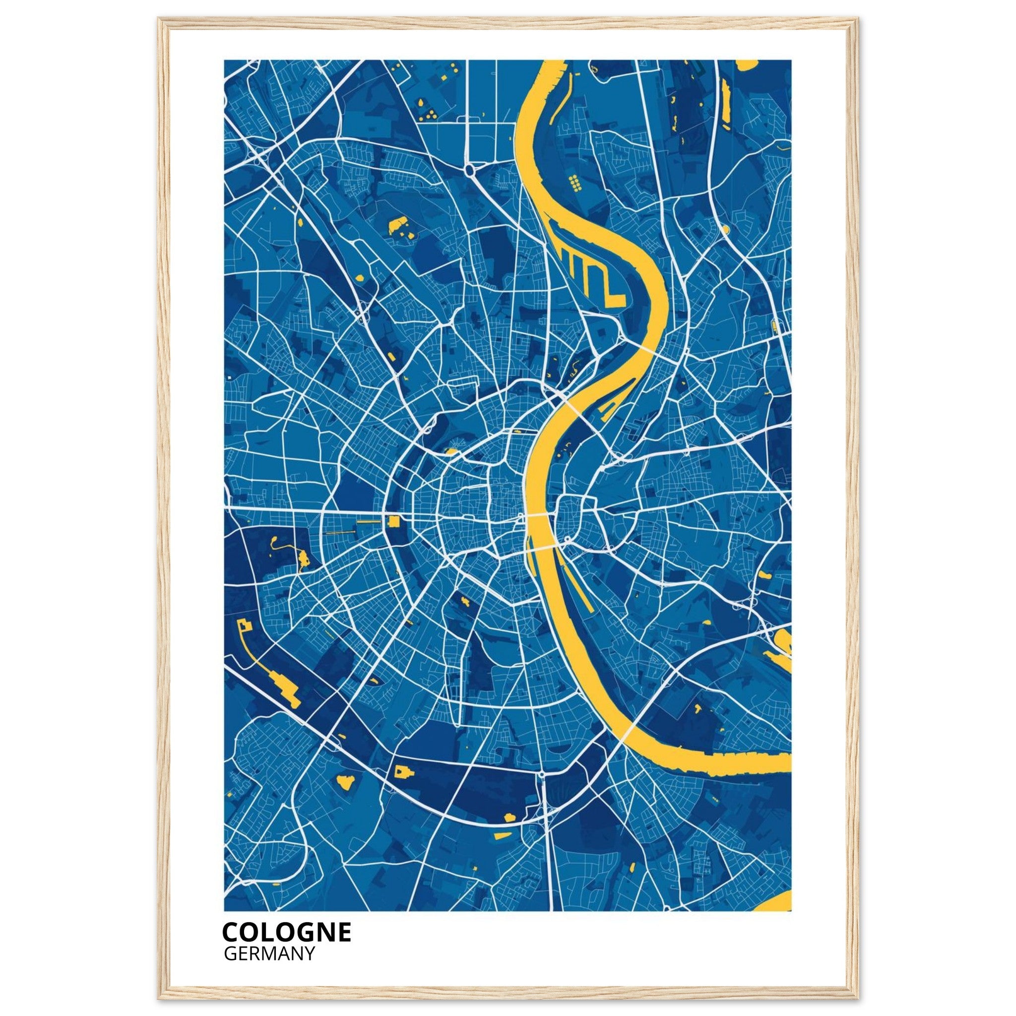 Cologne Germany City Map Poster | Custom Map Art Print - Ink And Atlas