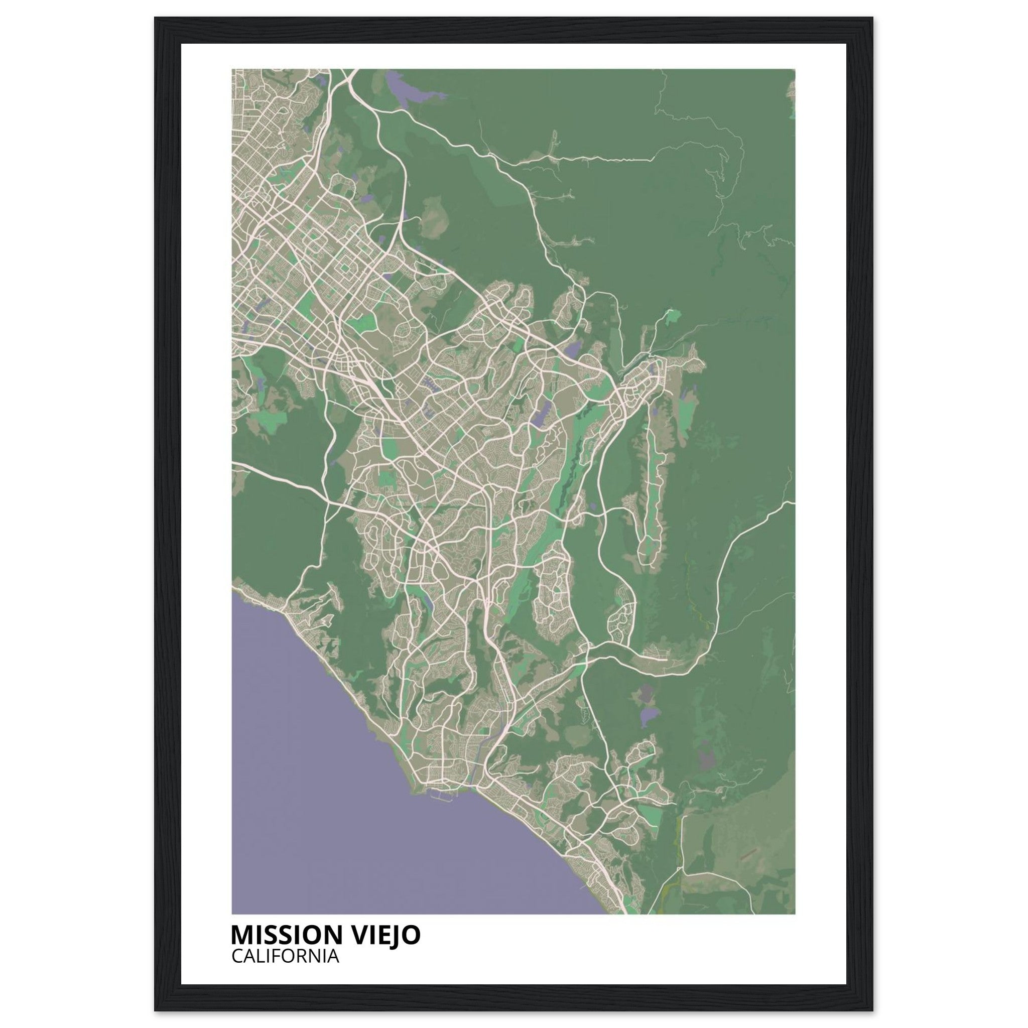 mission viejo map poster print