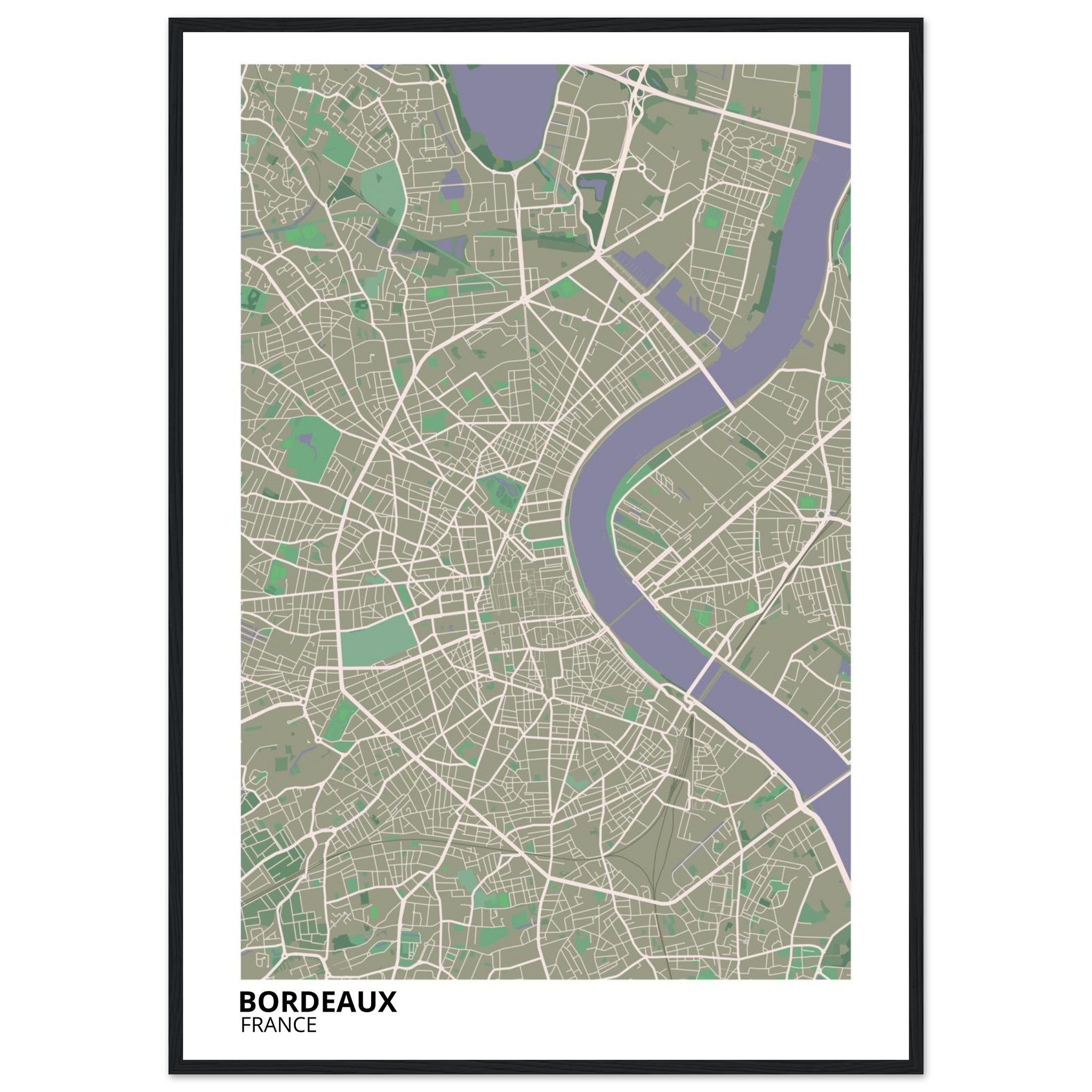 Bordeaux France City Map Poster | Custom Map Art Print - Ink And Atlas