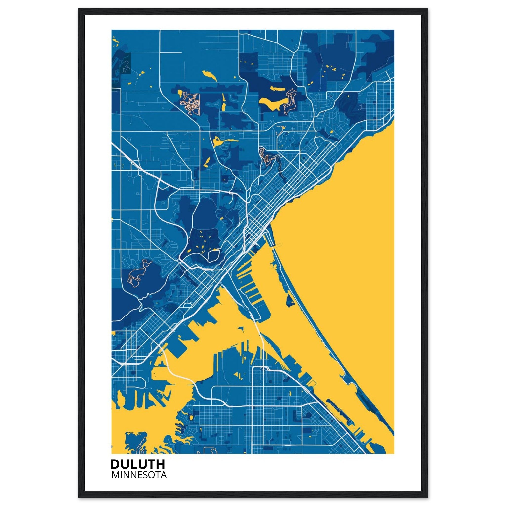 duluth minnesota map poster print