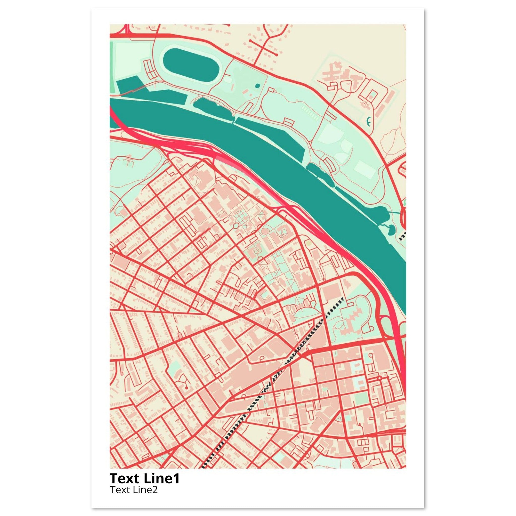 rutgers university new brunswick modern campus map print