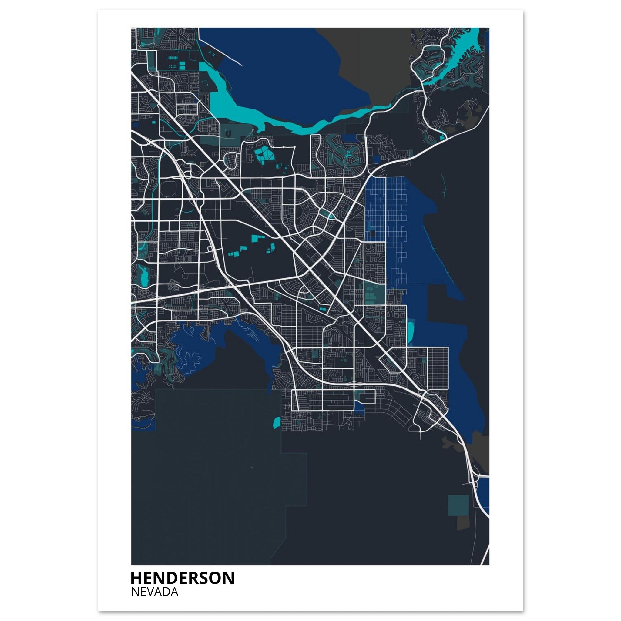 Henderson Nevada City Map Poster | Custom Map Art Print - Ink And Atlas