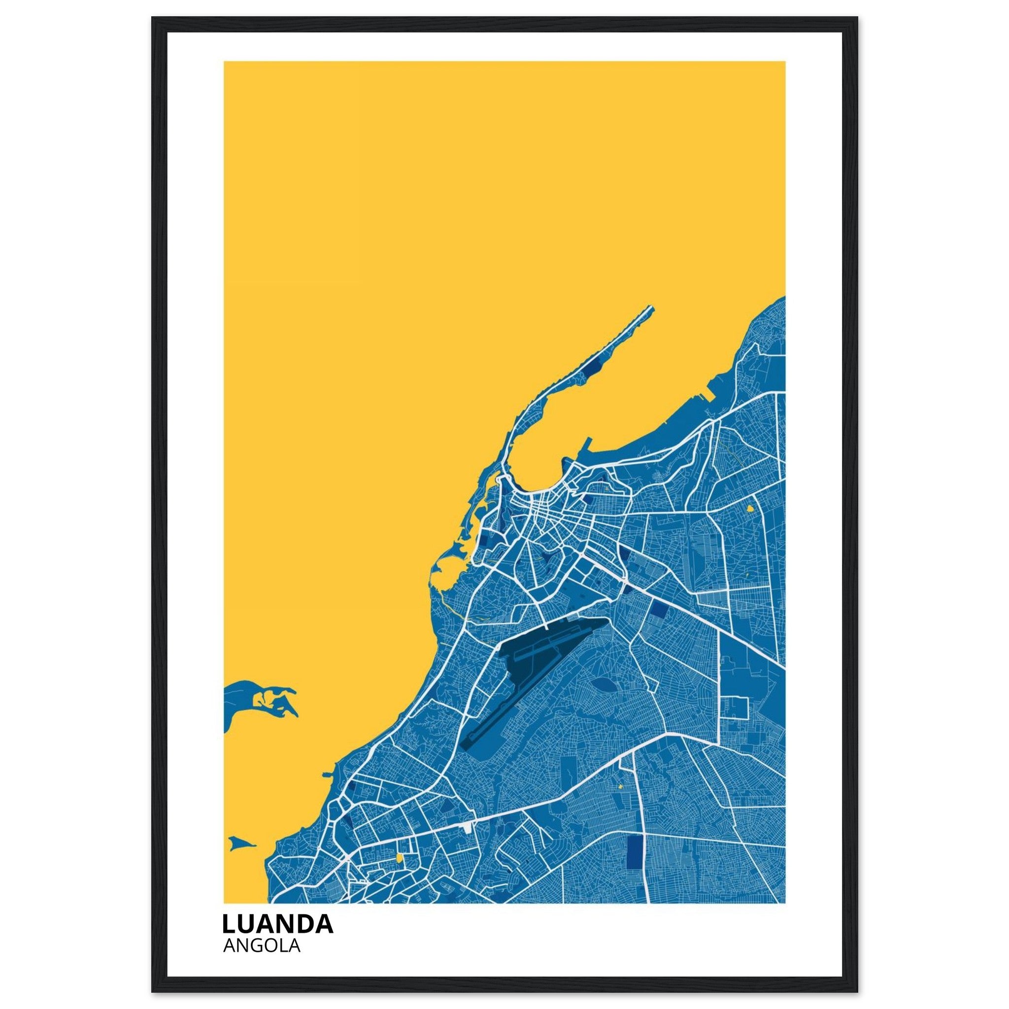 Luanda Angola City Map Poster | Custom Map Art Print - Ink And Atlas